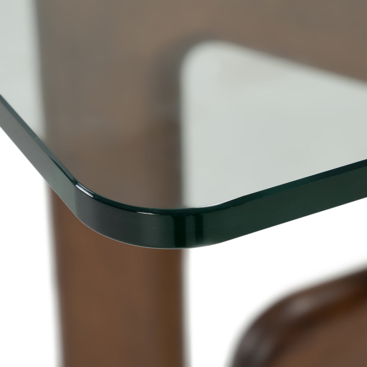 Velshi Modern Glass and Walnut Rectangular Dining Table