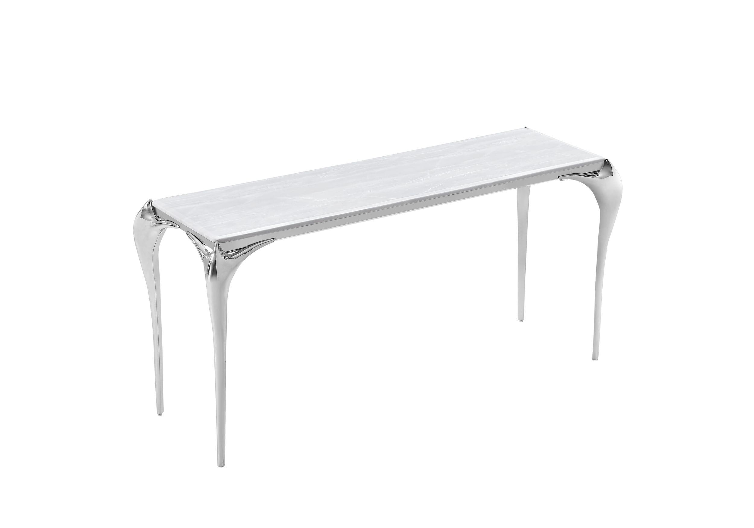 Vince - Faux Marble and Stainless Steel Console Table