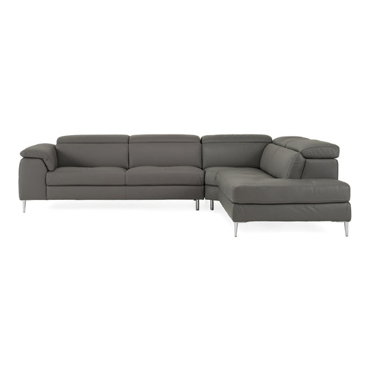Viola Italian Contemporary Leather Right Facing Sectional Sofa