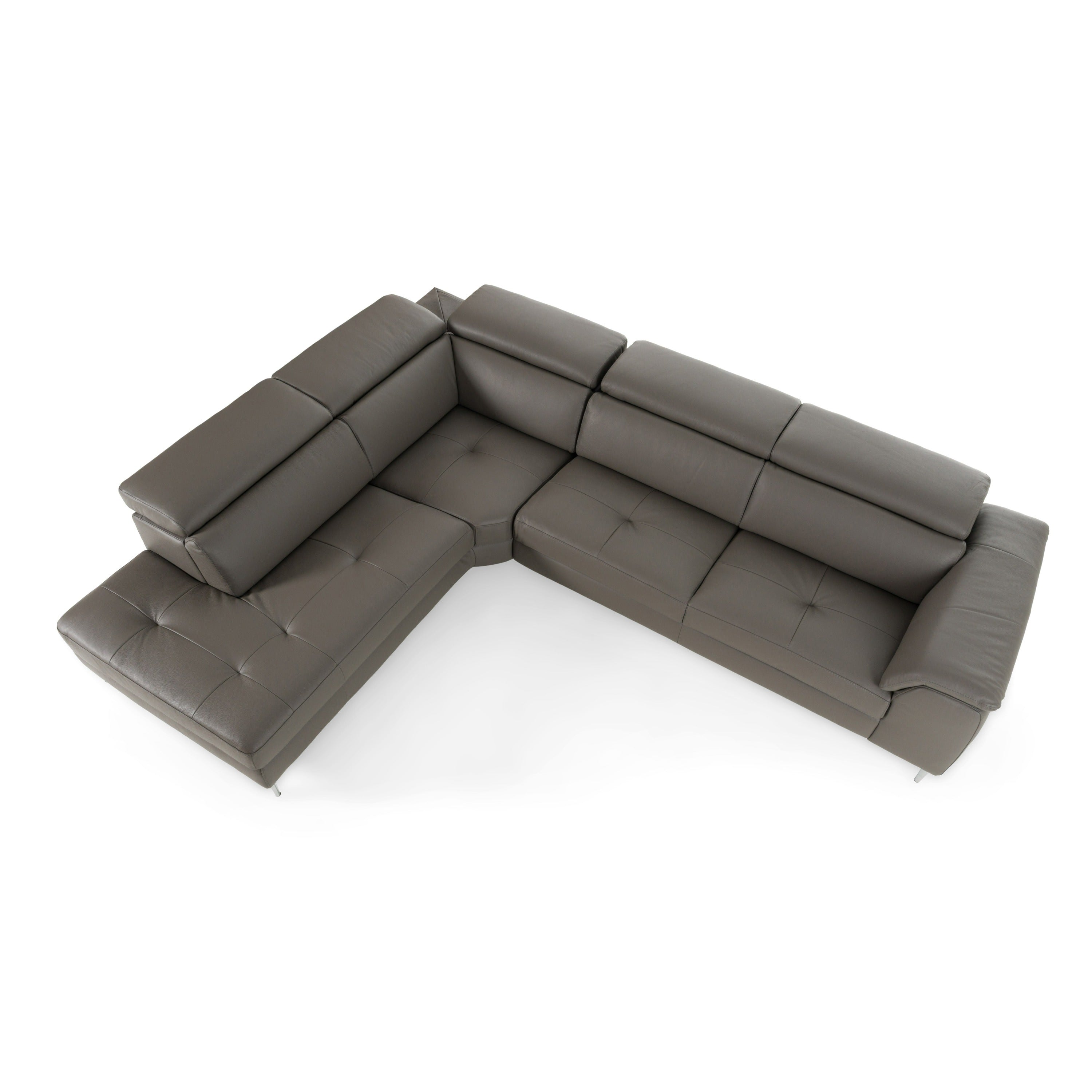 Viola Italian Contemporary Leather Left Facing Sectional Sofa
