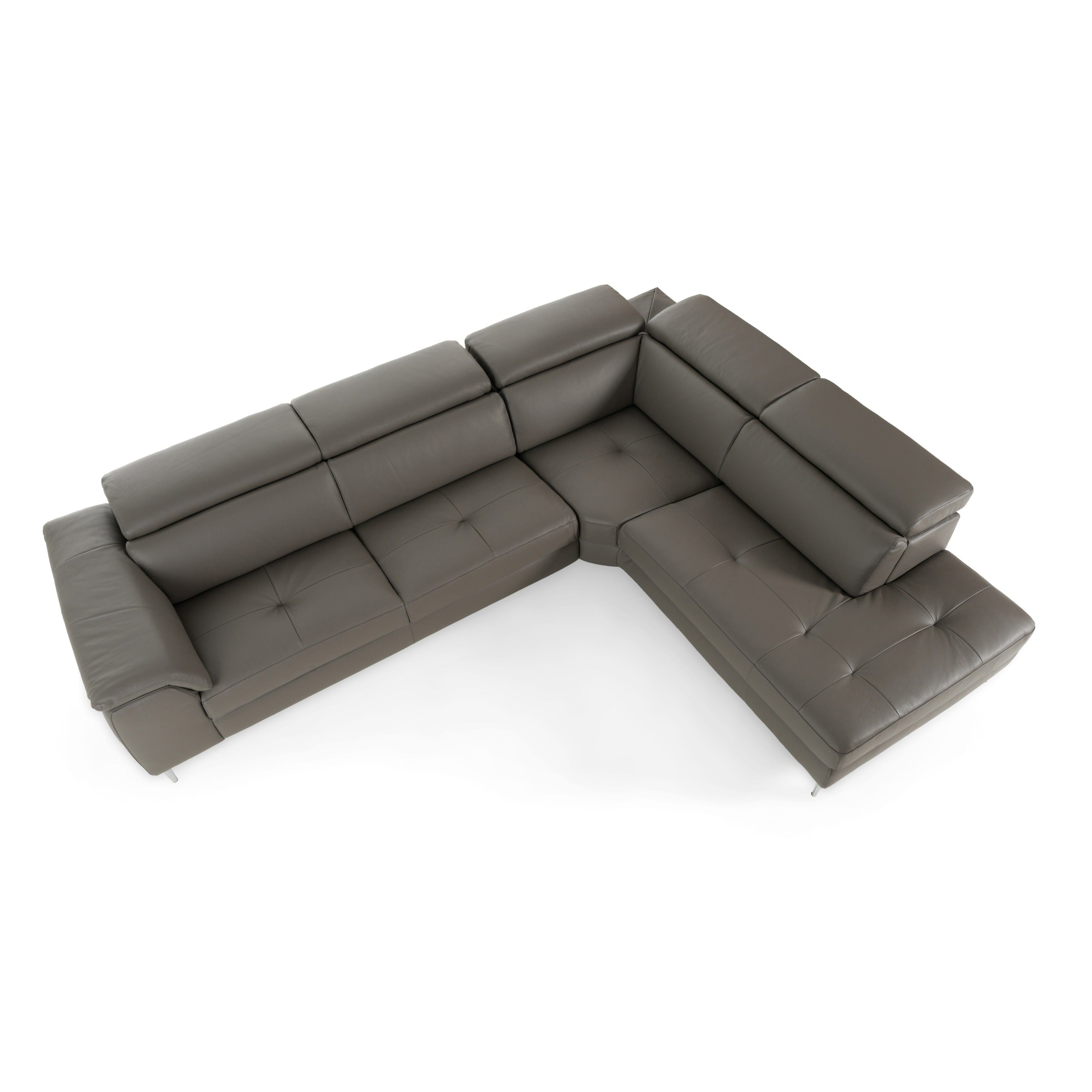 Viola Italian Contemporary Leather Right Facing Sectional Sofa