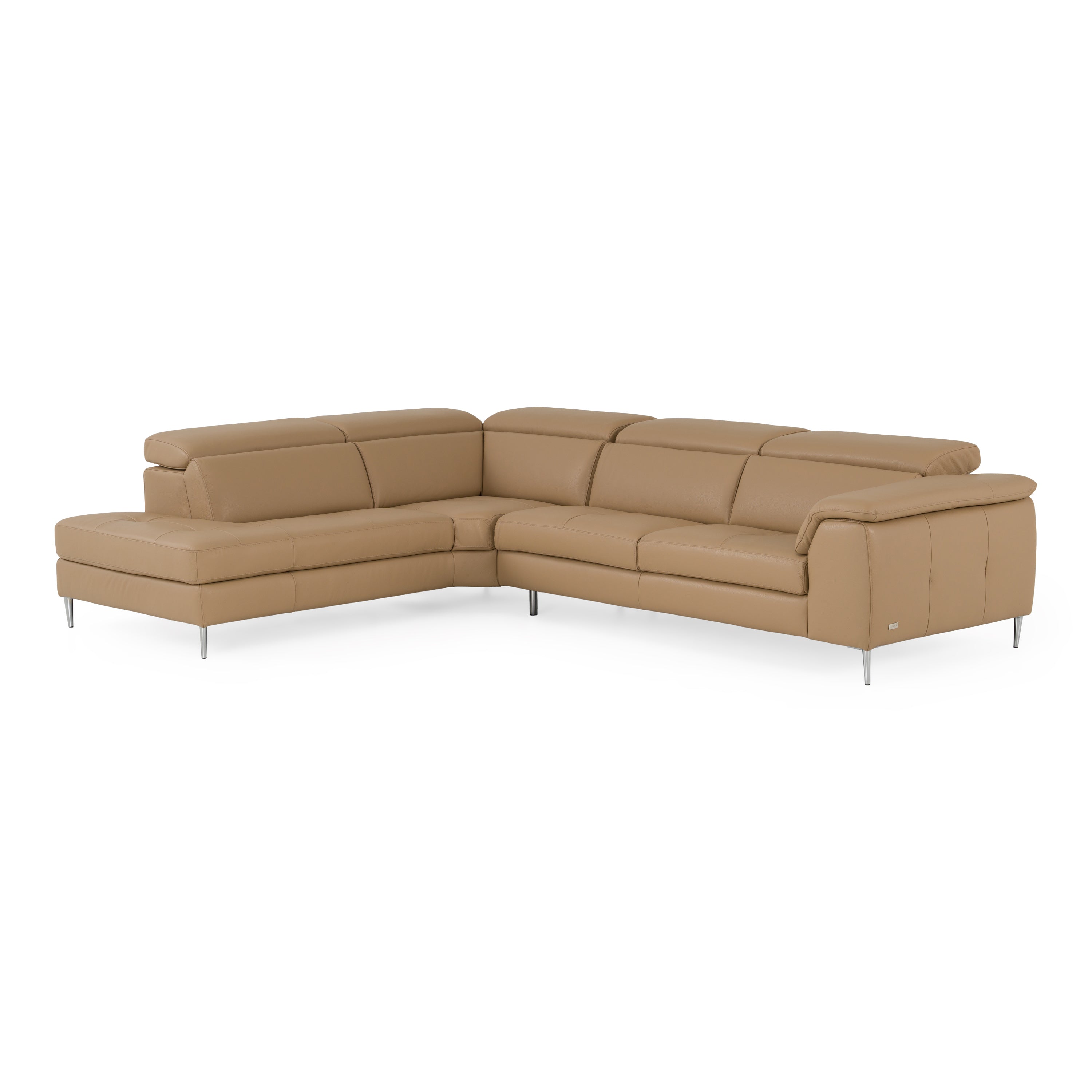 Viola - Italian Contemporary Deserto Leather Left Facing Sectional Sofa