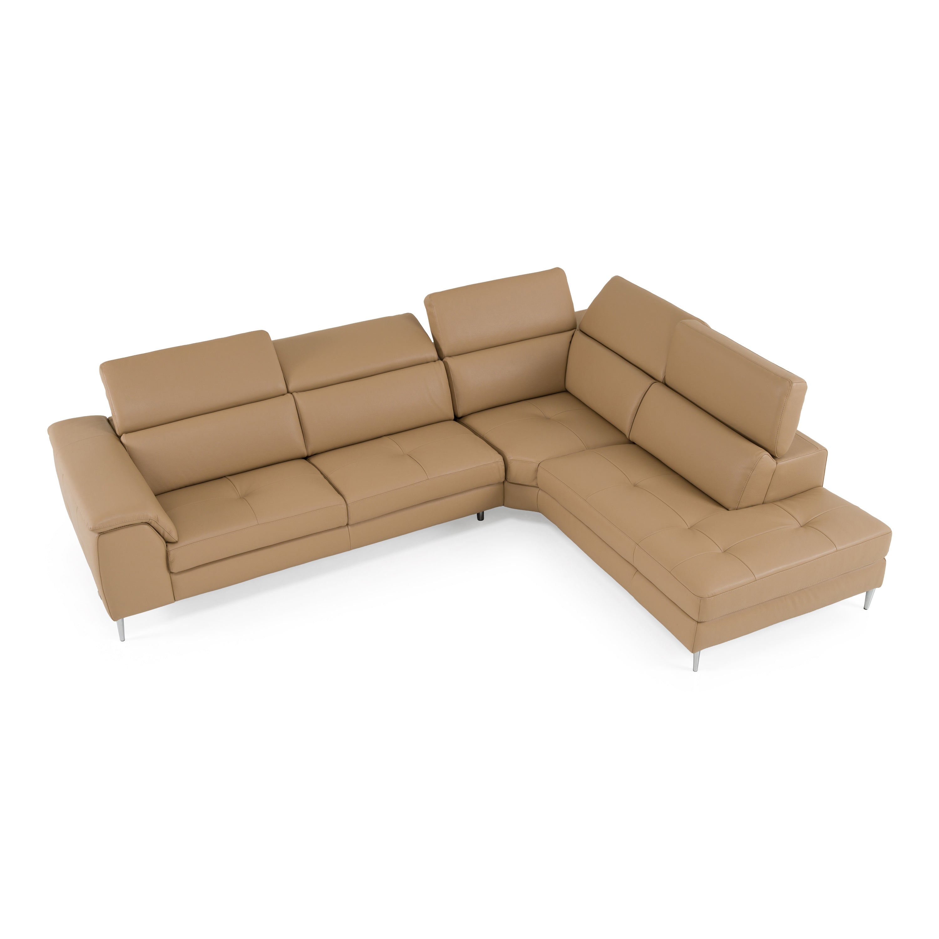 Viola - Italian Contemporary Deserto Leather Right Facing Sectional Sofa