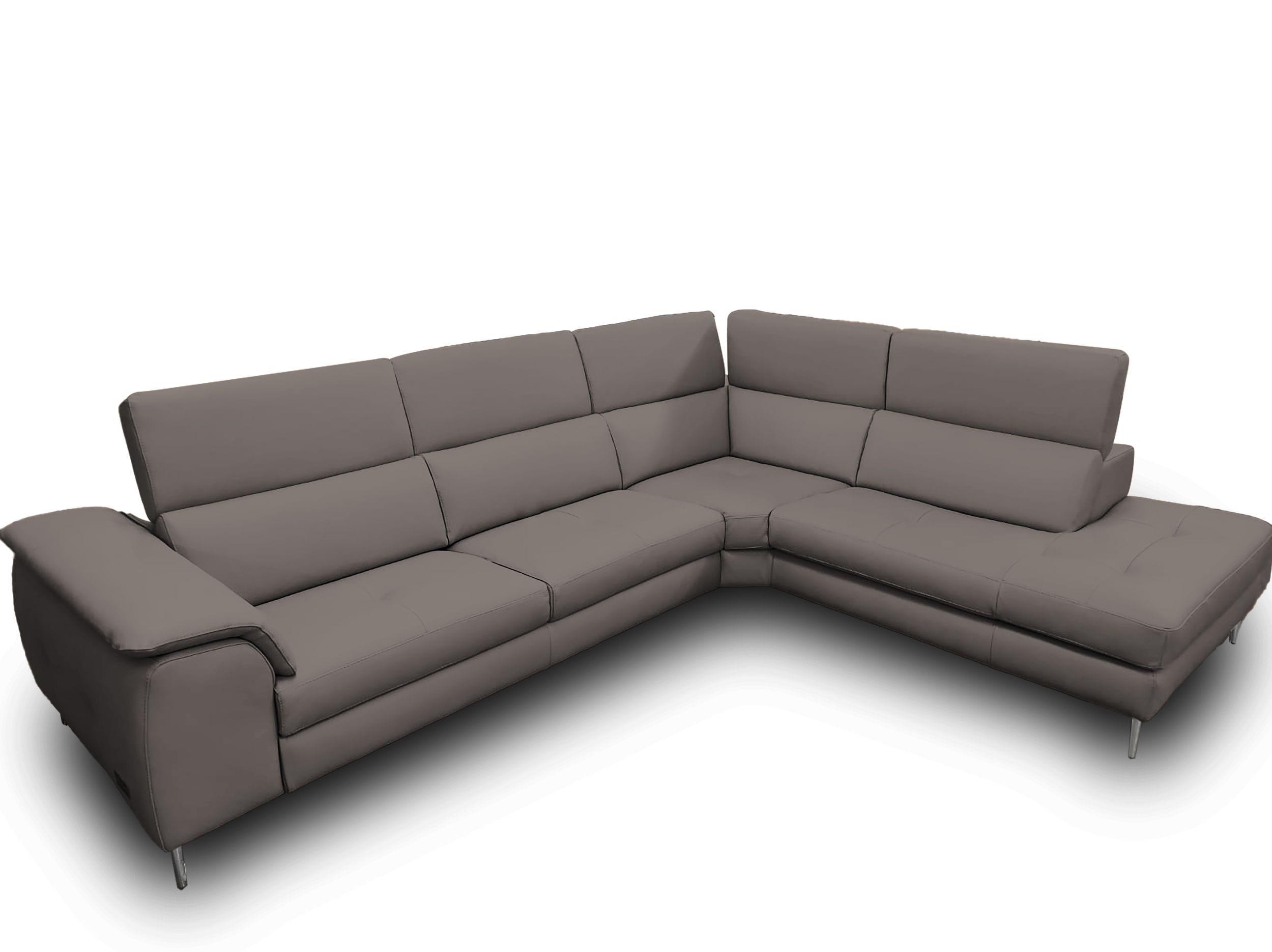 Viola Italian Contemporary Leather Right Facing Sectional Sofa
