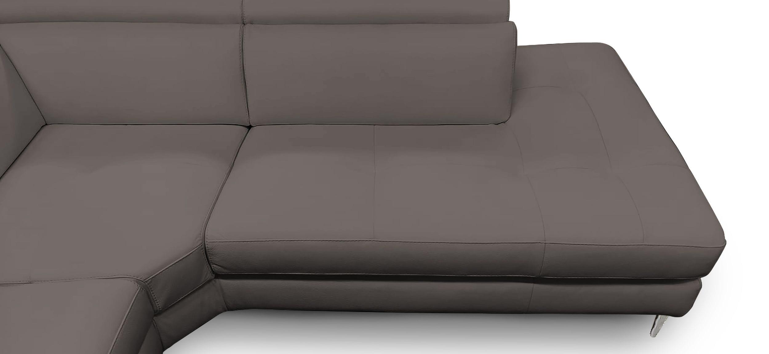 Viola Italian Contemporary Leather Right Facing Sectional Sofa