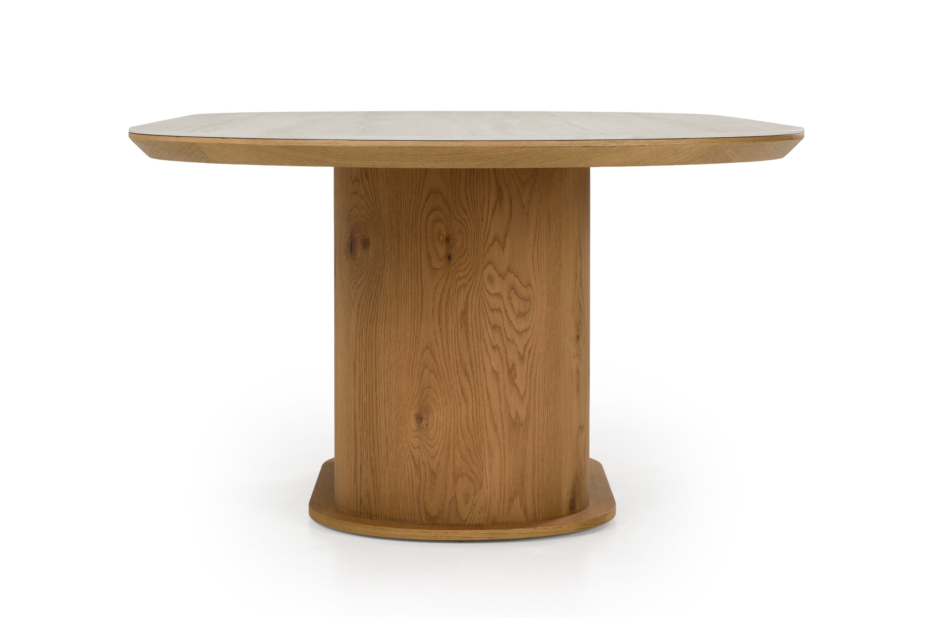 Walbrook Modern Faux Travertine Ceramic and Oval Dining Table