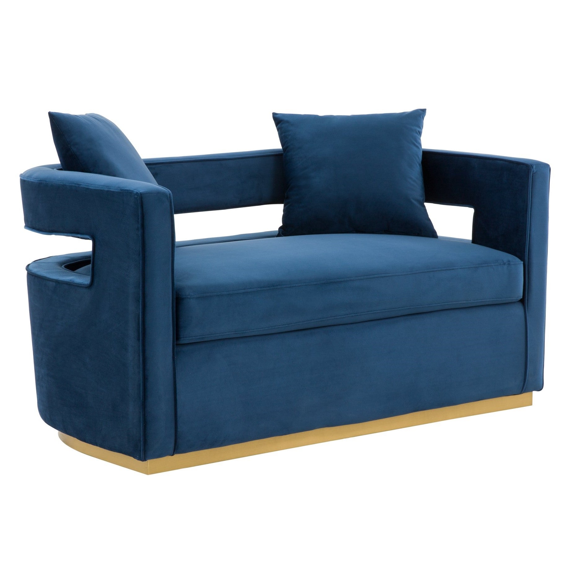 Wells Modern Velvet Loveseat
