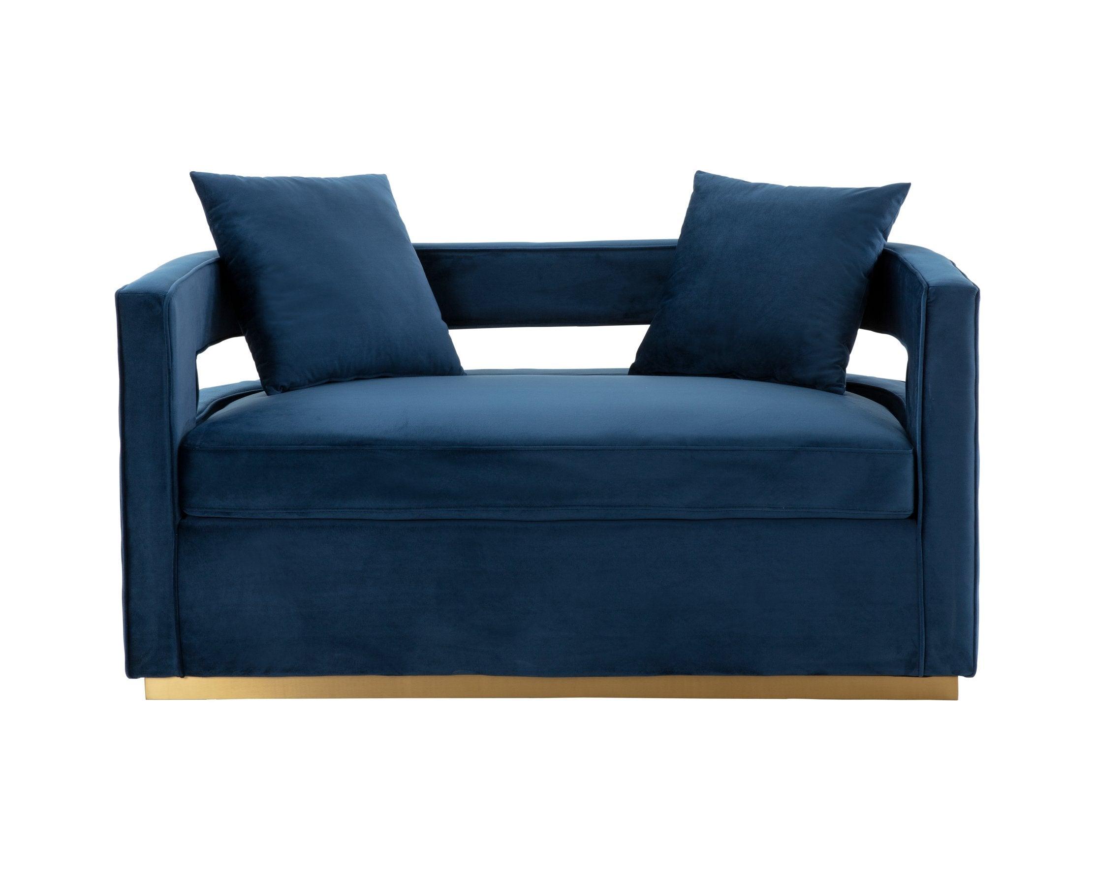 Wells Modern Velvet Loveseat