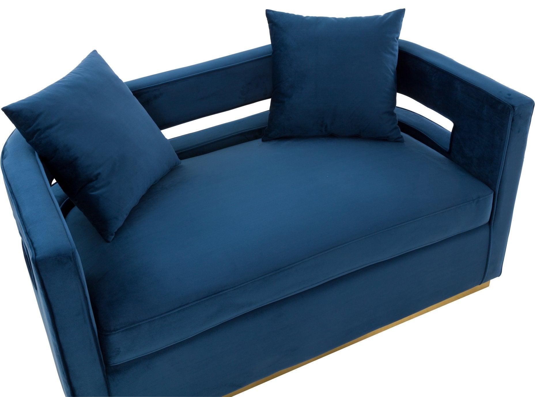 Wells Modern Velvet Loveseat