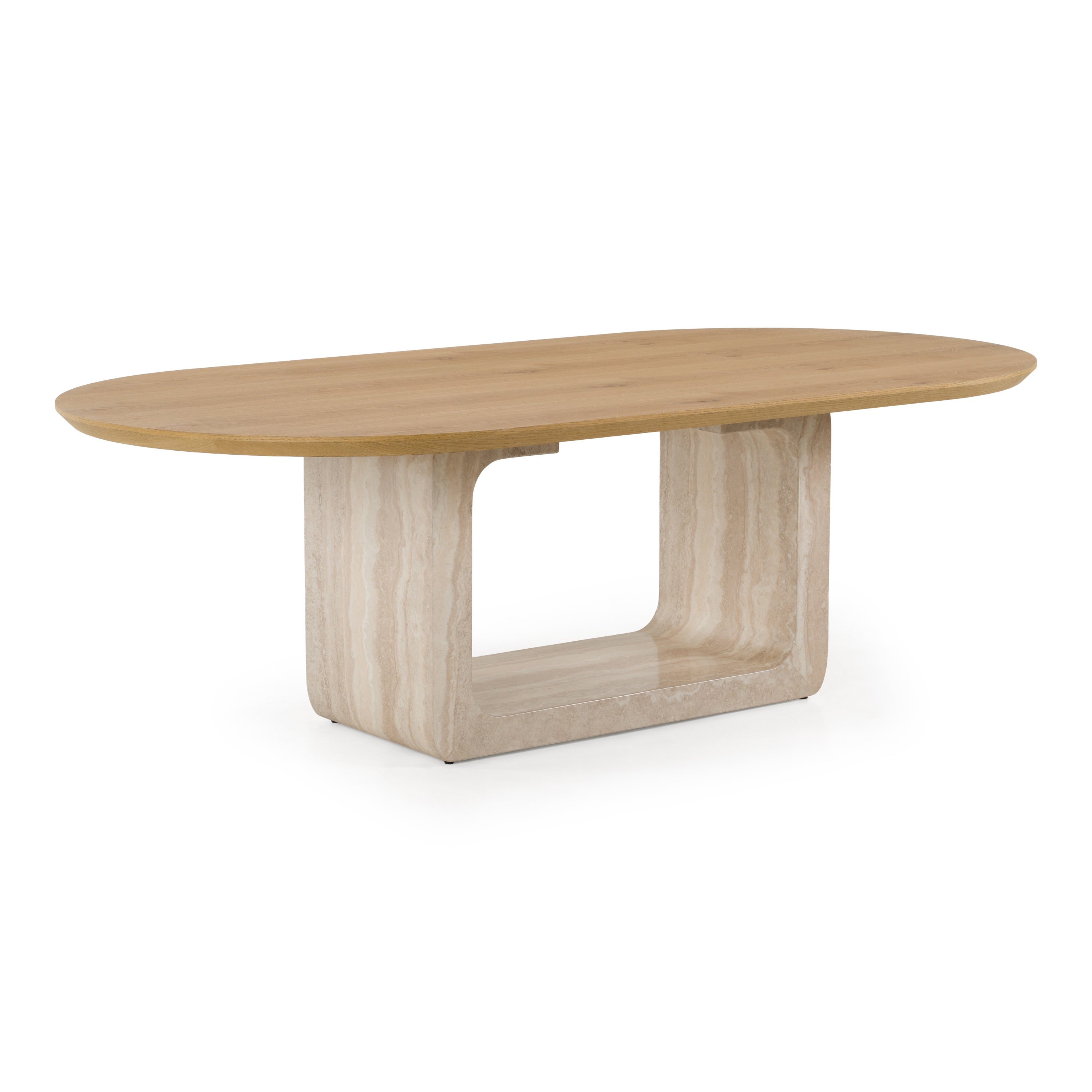 Wolff Modern Faux Travertine Dining Table