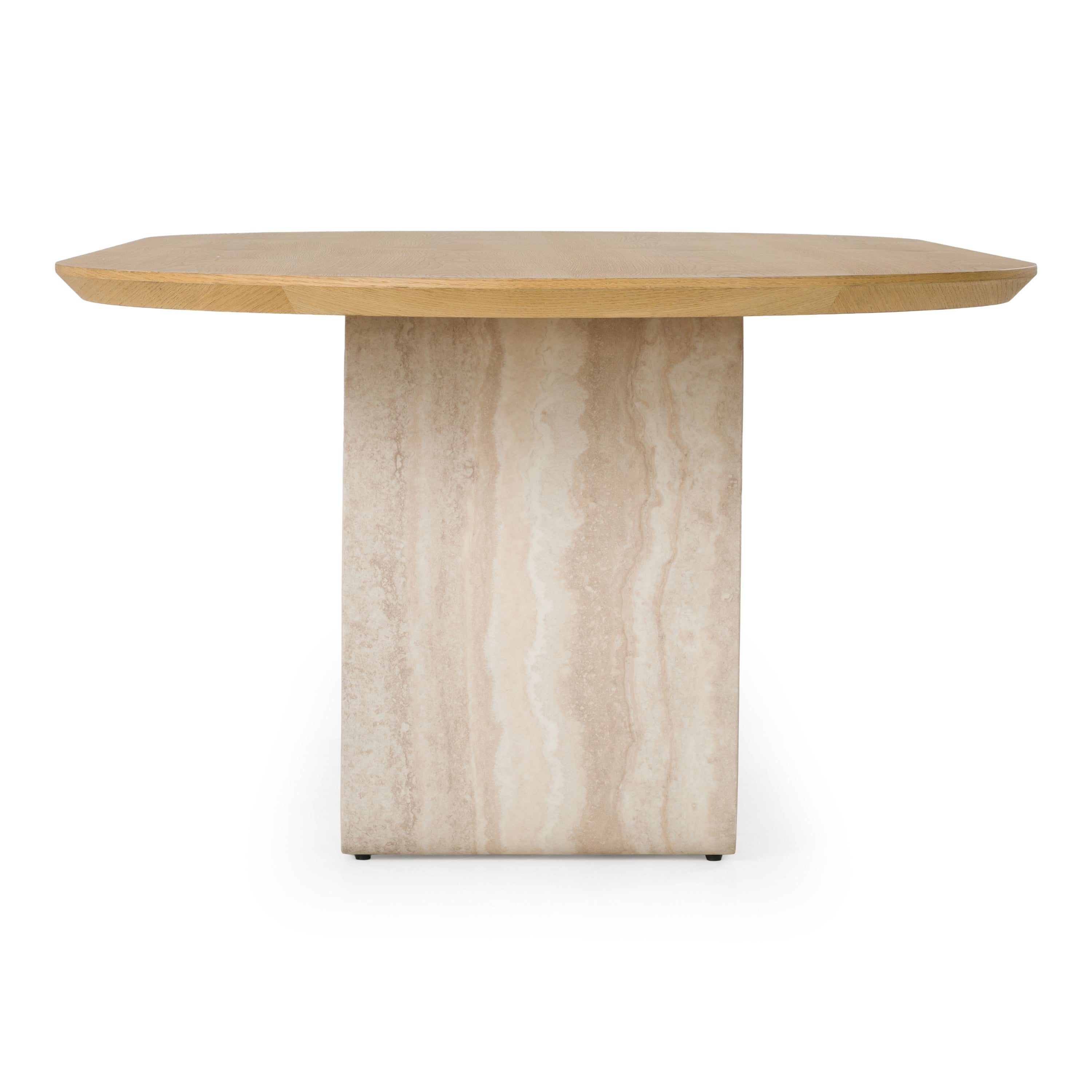 Wolff Modern Faux Travertine Dining Table