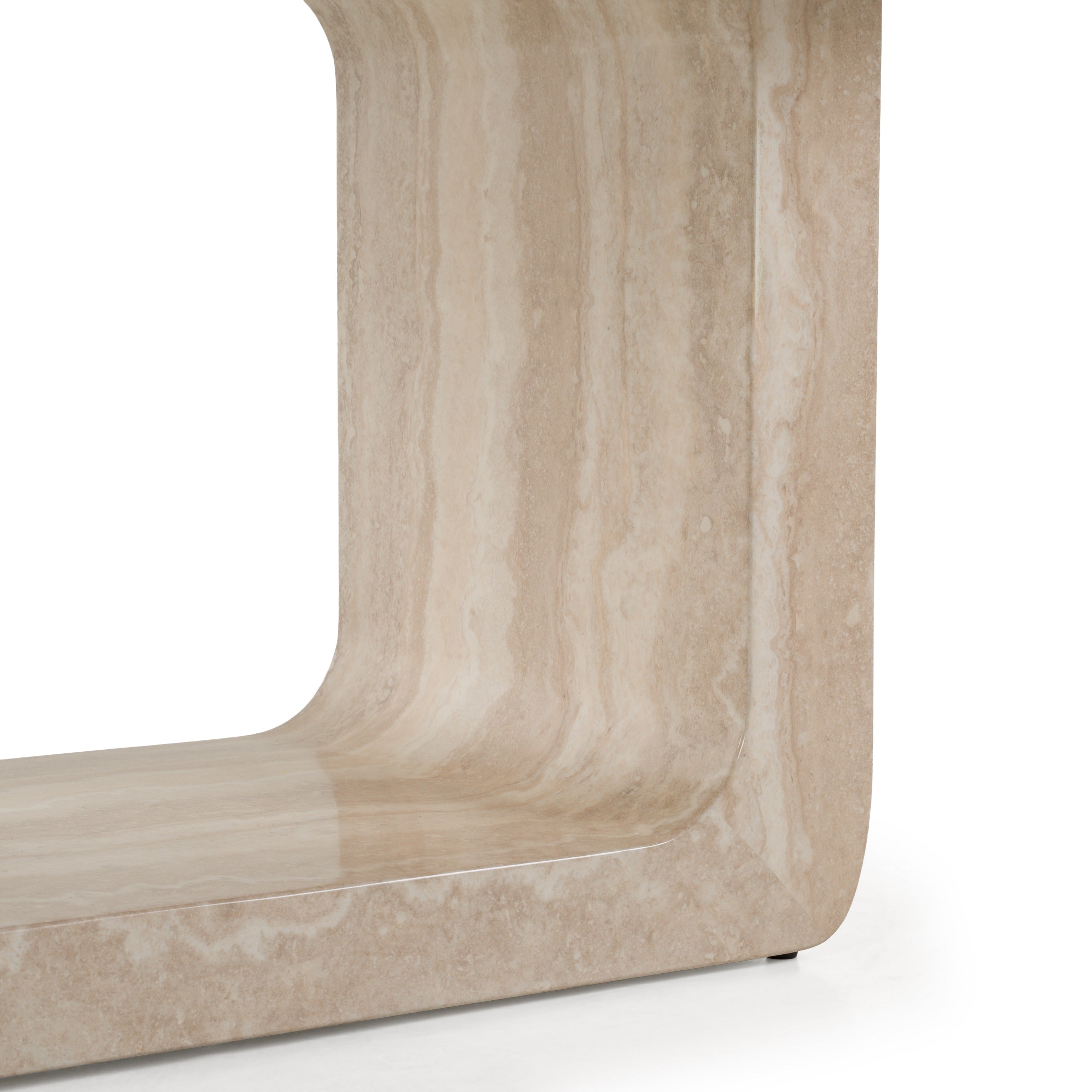 Wolff Modern Faux Travertine Dining Table