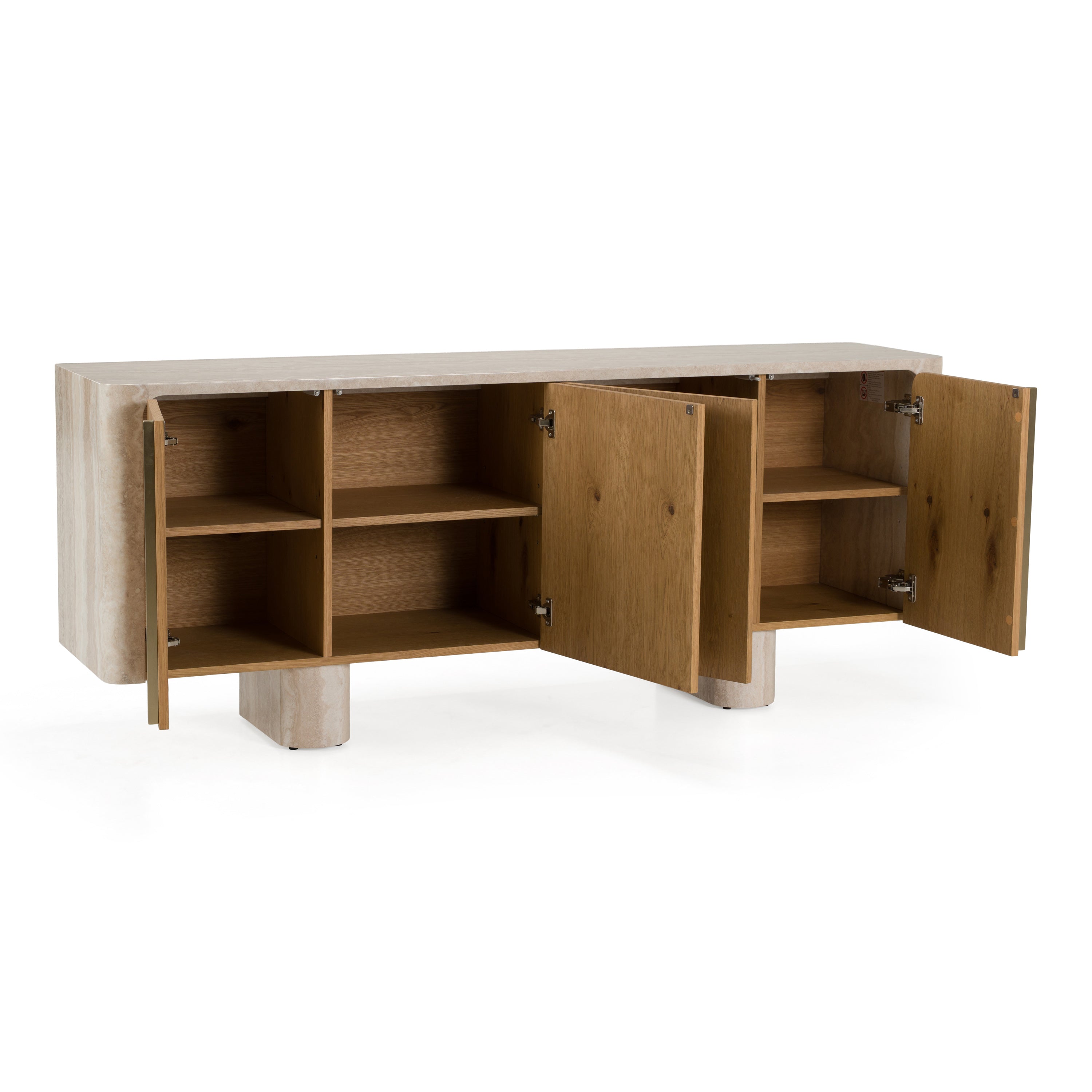 Wolff Modern Faux Travertine Buffet