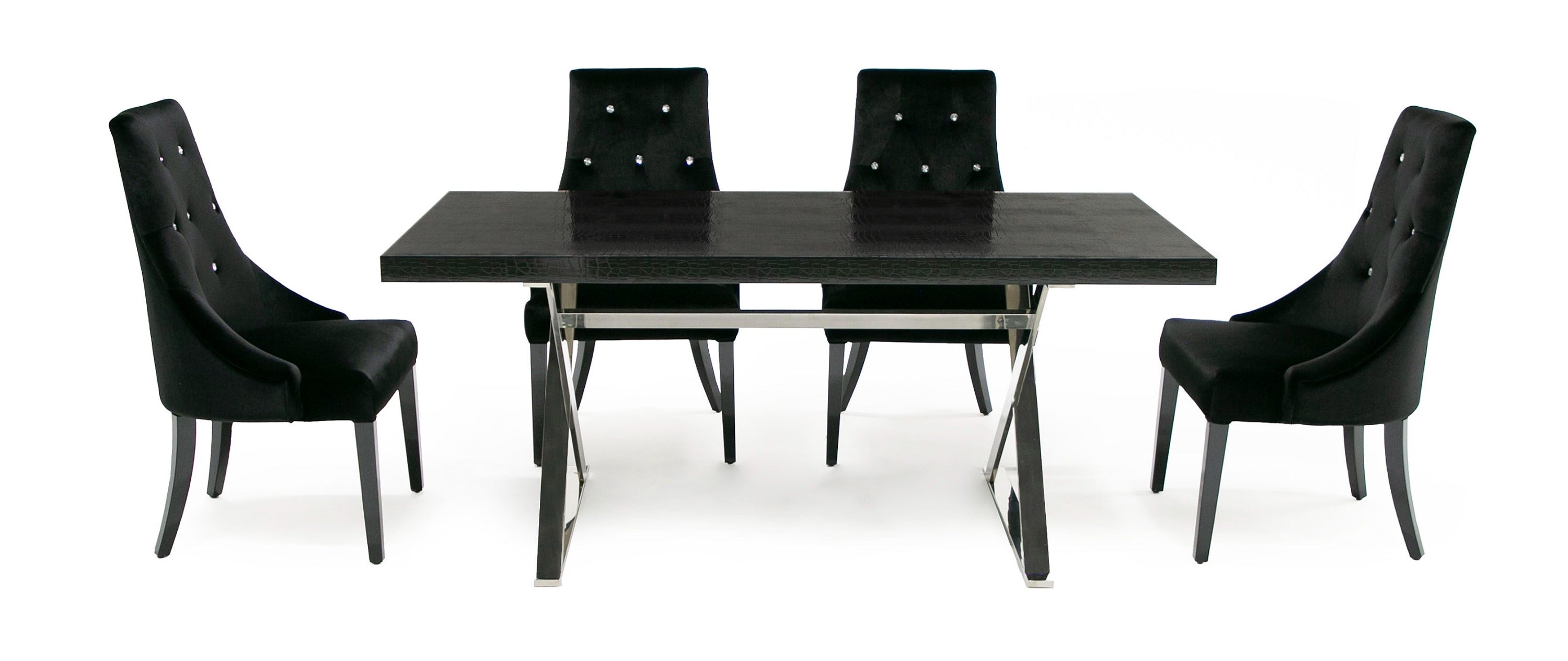 AX Xavier Modern Crocodile Stainless Steel Dining Table