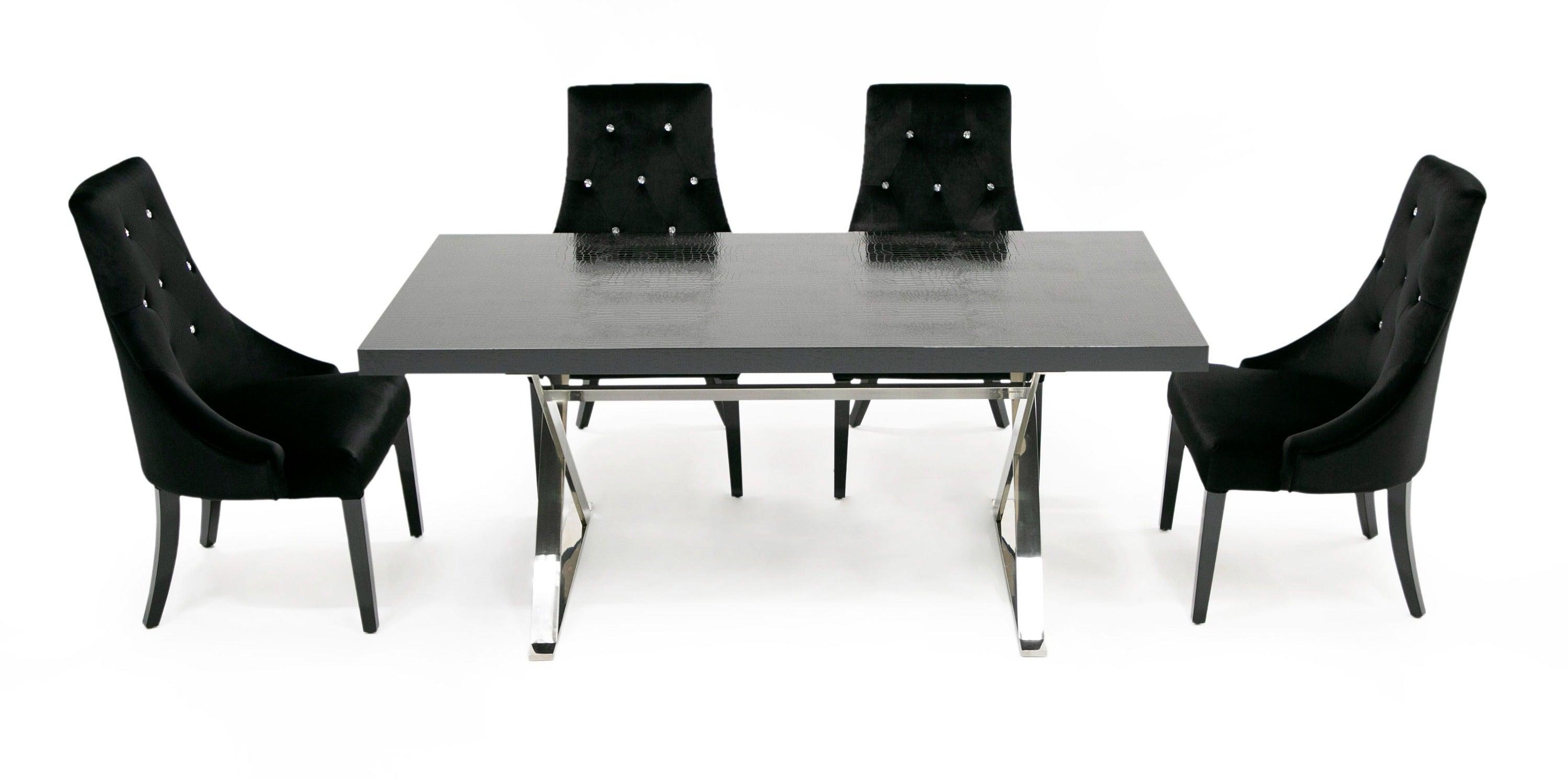 AX Xavier Modern Crocodile Stainless Steel Dining Table