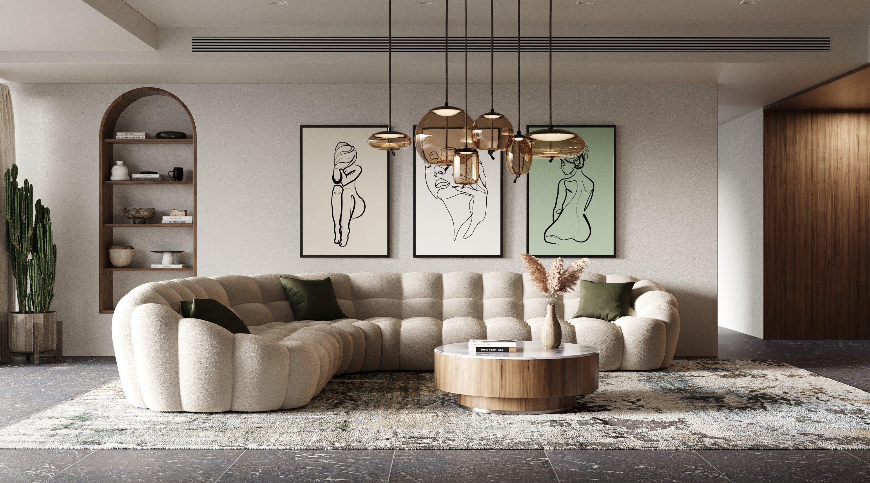 Yolonda Modern Curved Sectional Sofa