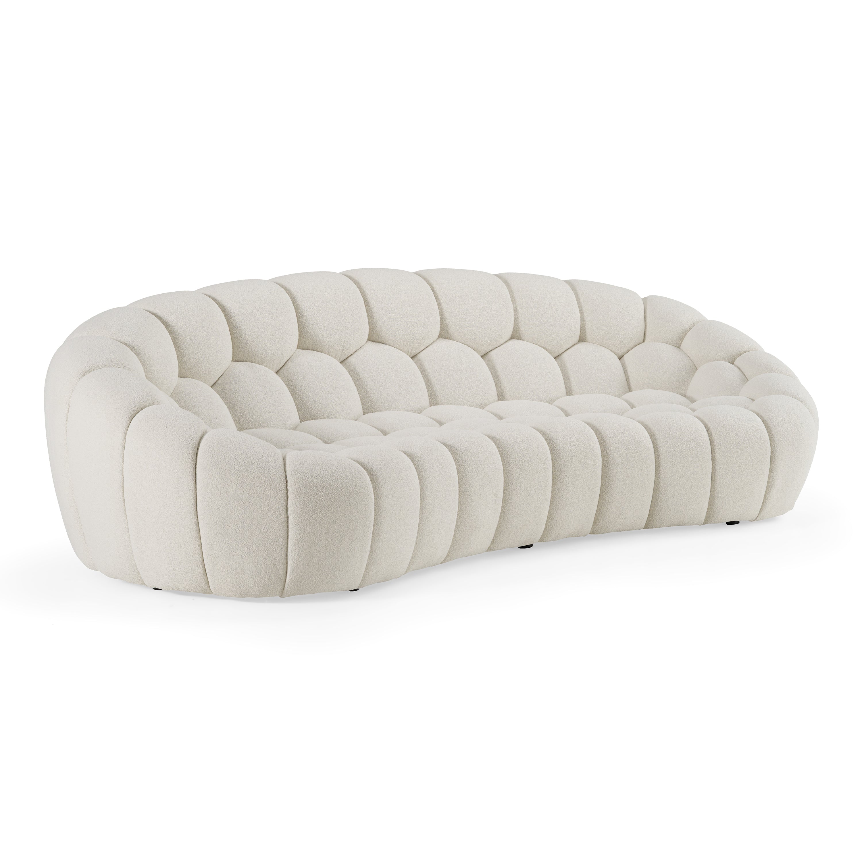 Yolonda Modern Curved Fabric Sofa