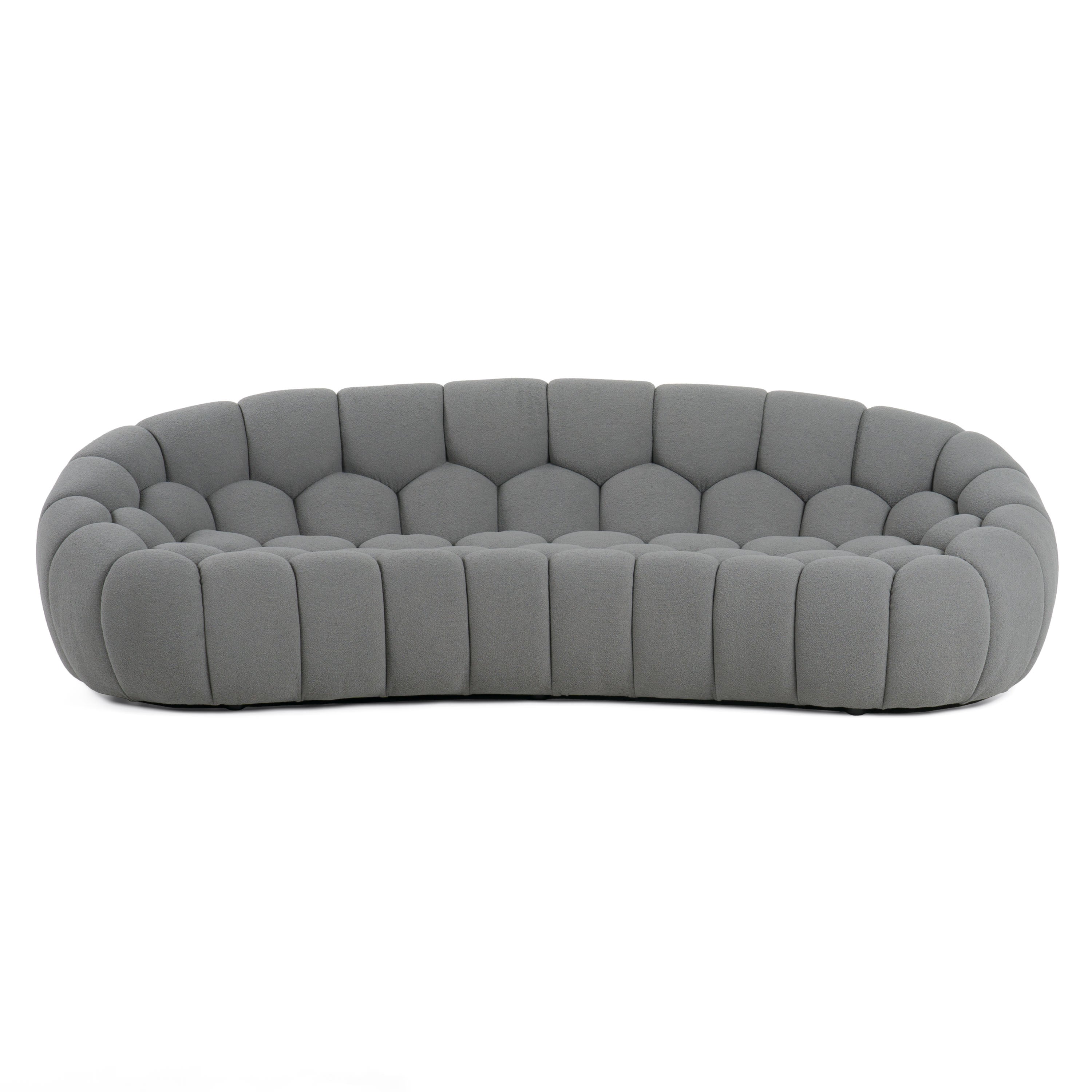 Yolonda Modern Curved Fabric Sofa