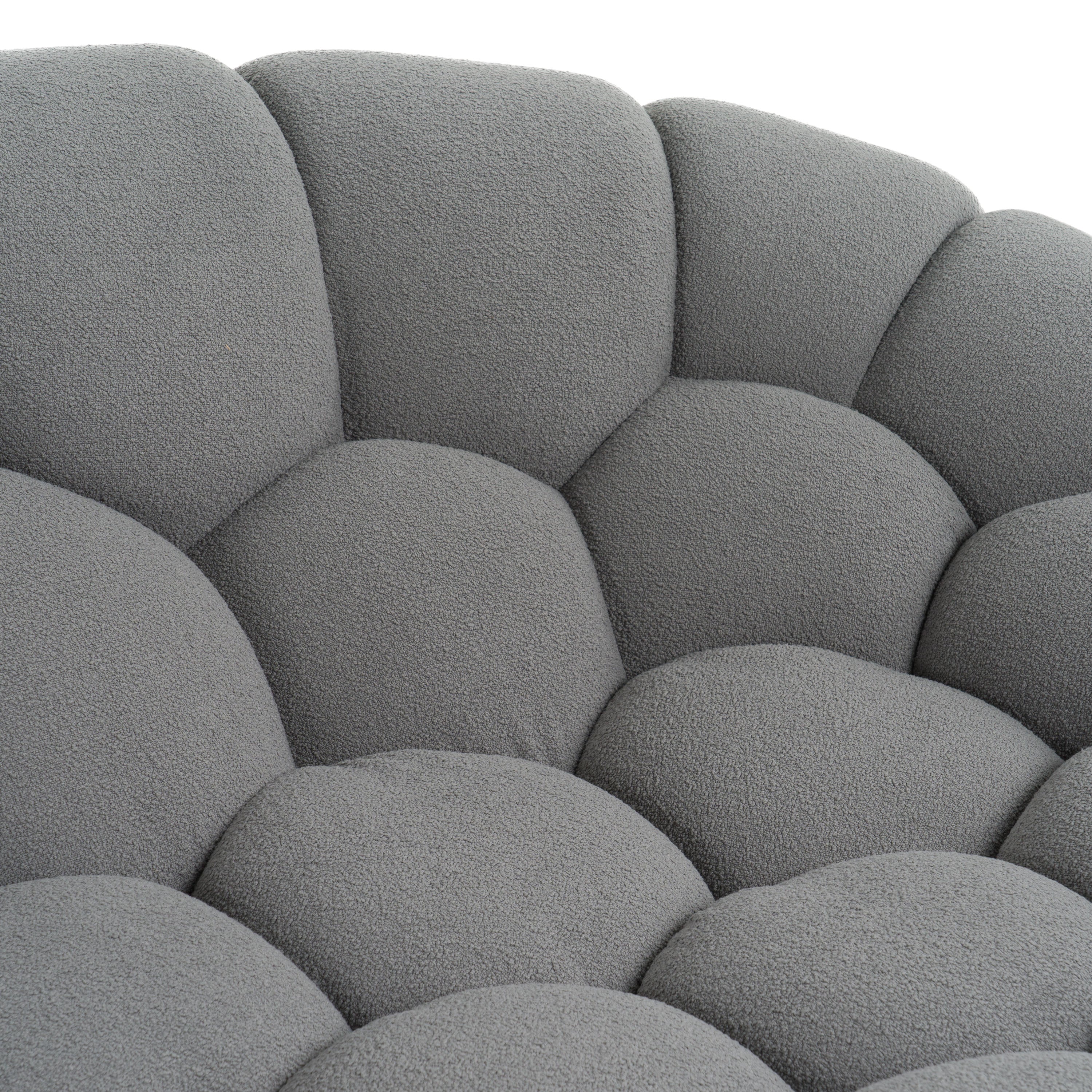 Yolonda Modern Curved Fabric Sofa