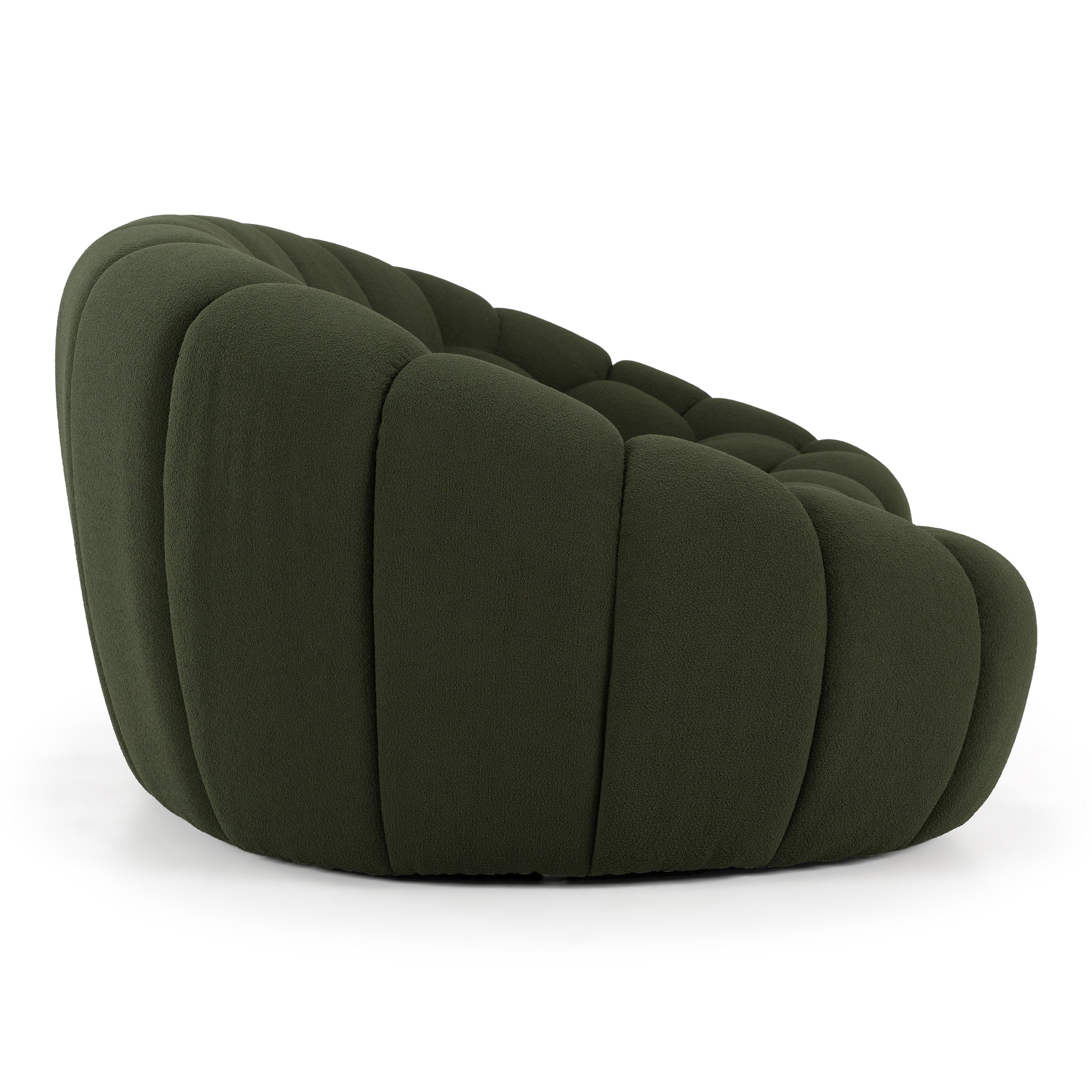 Yolonda Modern Curved Fabric Loveseat