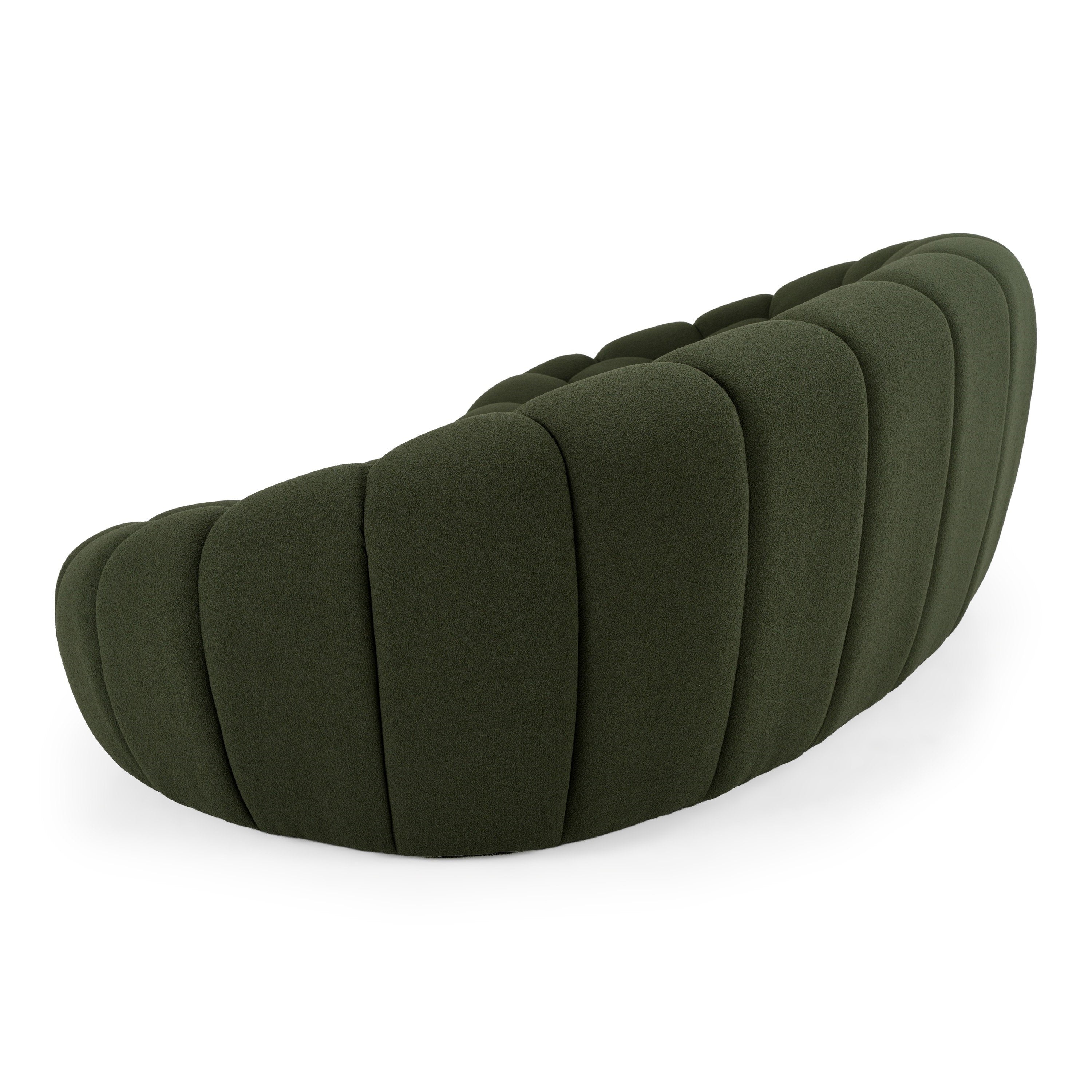 Yolonda Modern Curved Fabric Loveseat