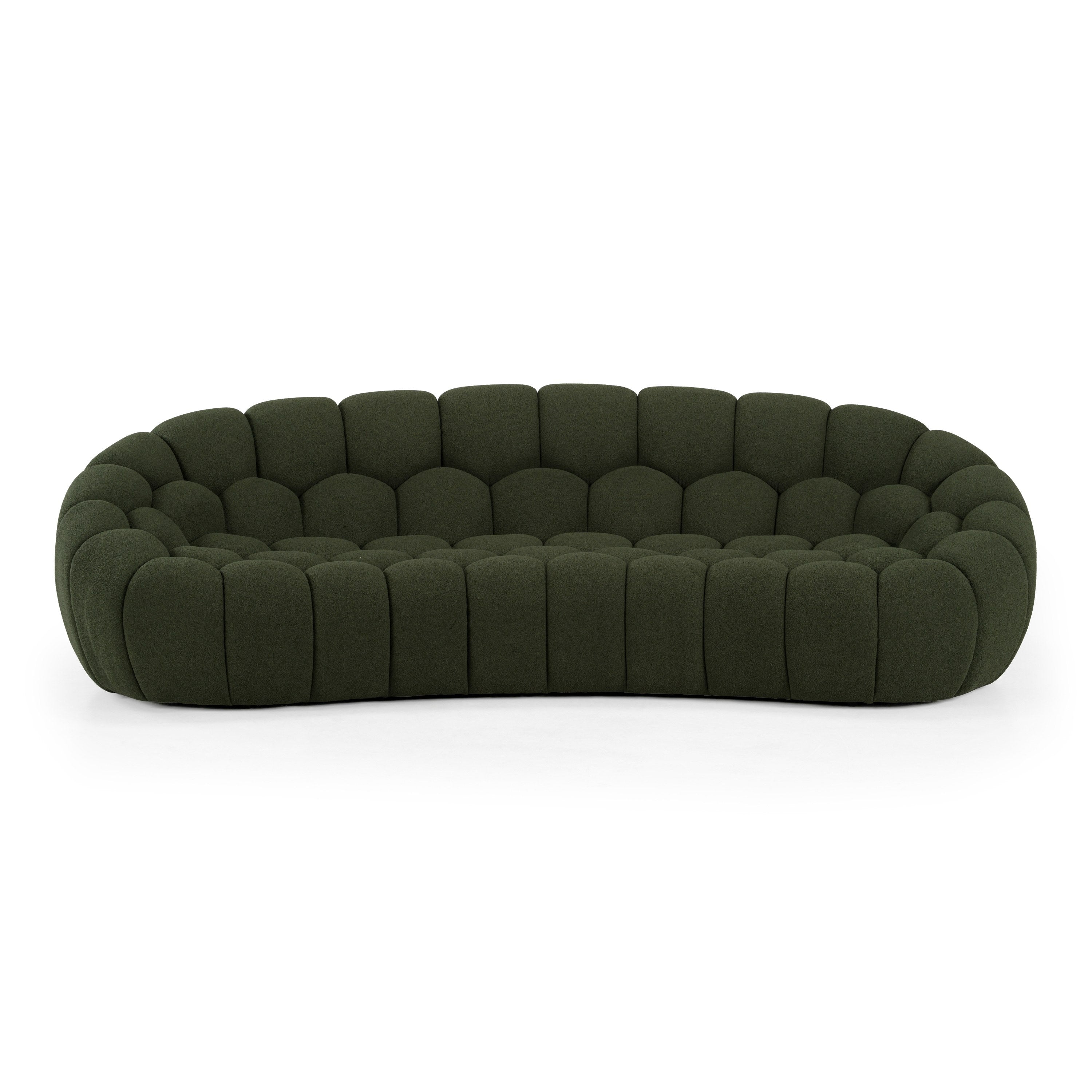 Yolonda Modern Curved Fabric Sofa