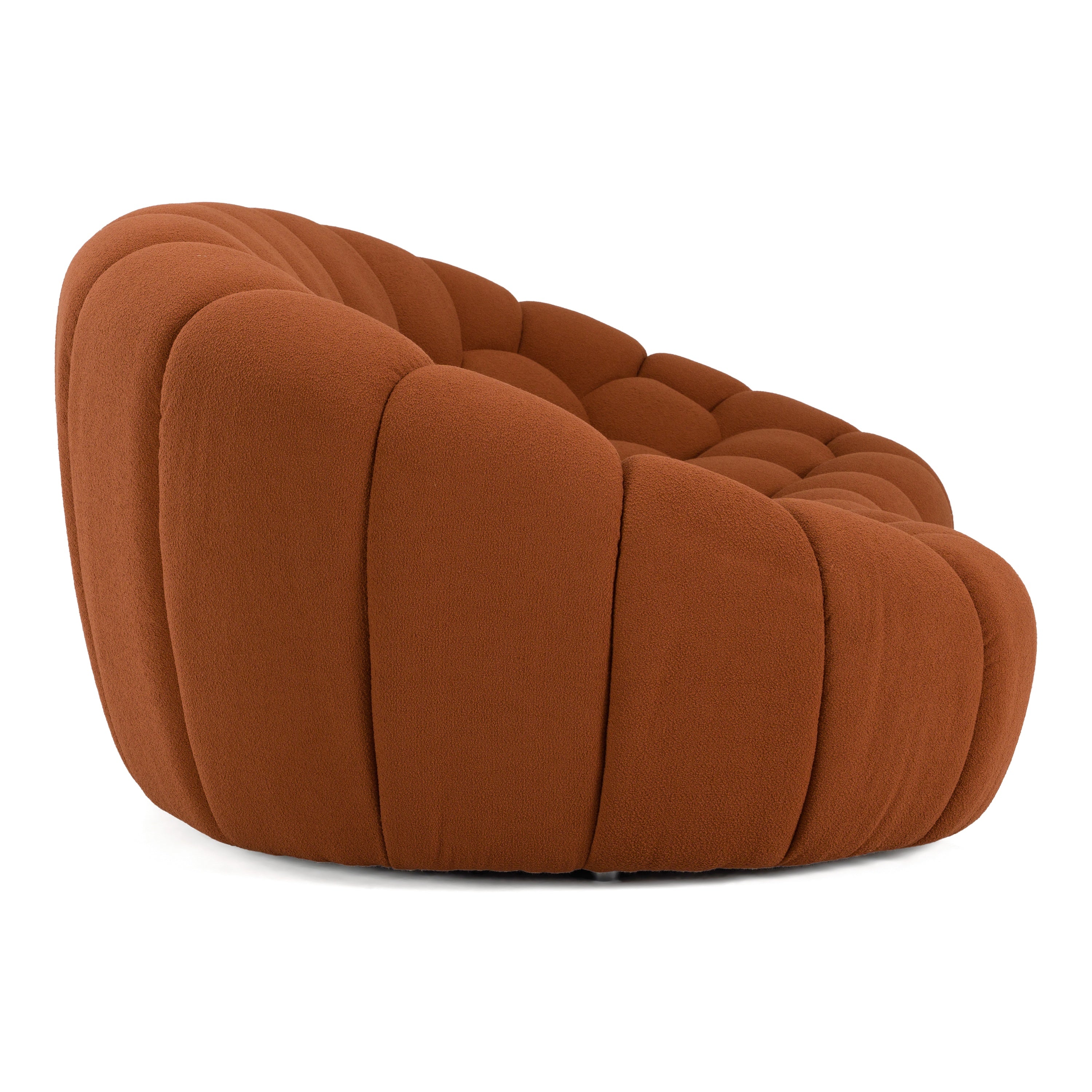Yolonda Modern Curved Fabric Loveseat