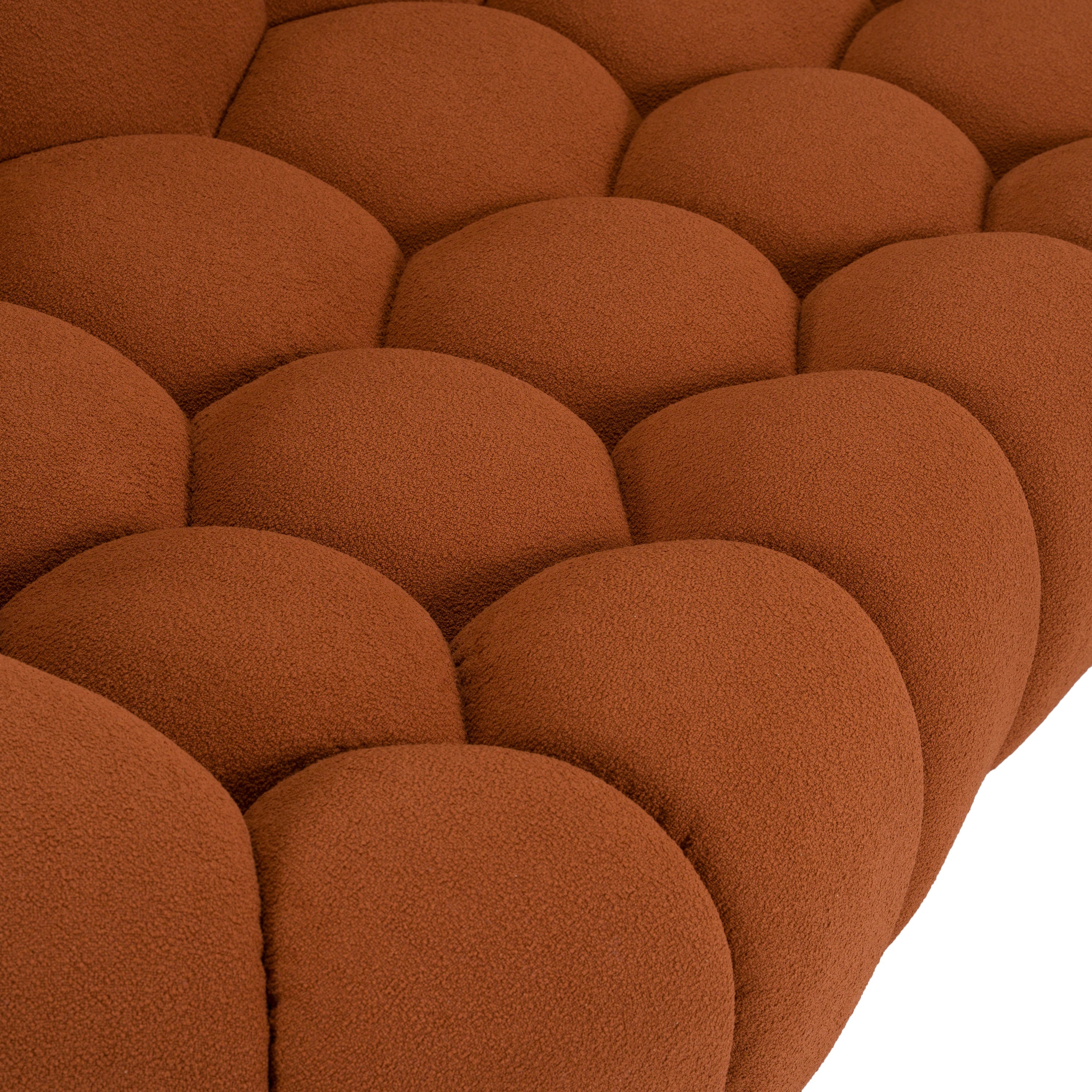 Yolonda Modern Curved Fabric Loveseat