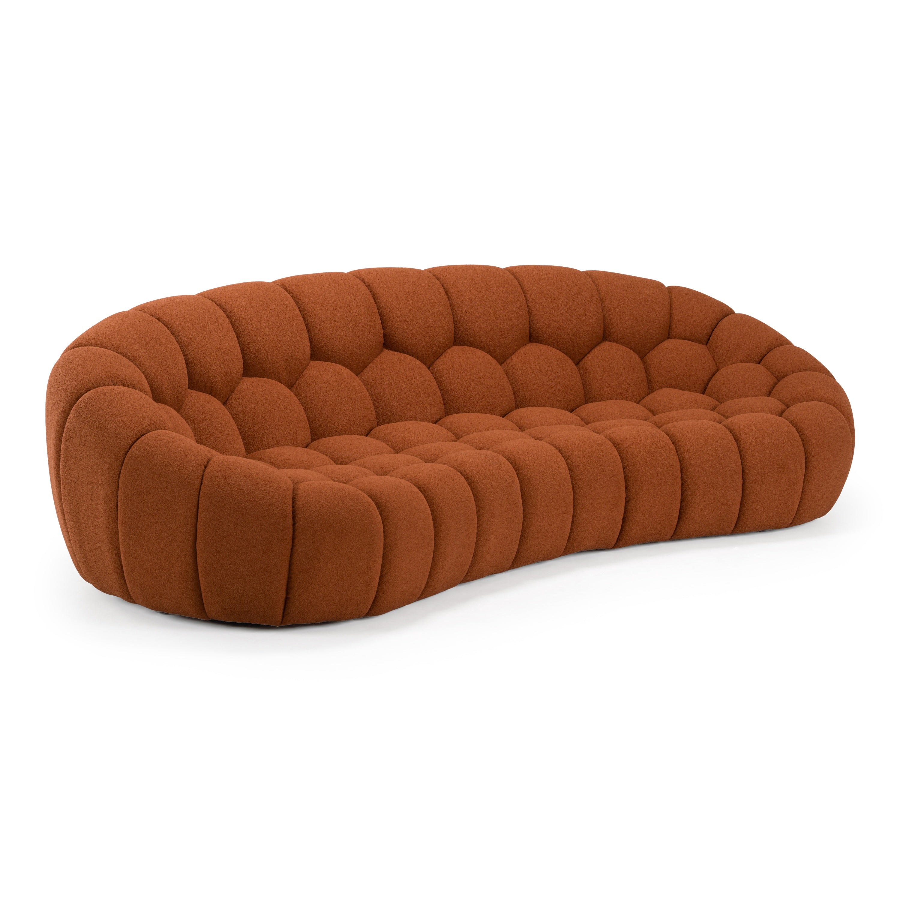 Yolonda Modern Curved Fabric Sofa