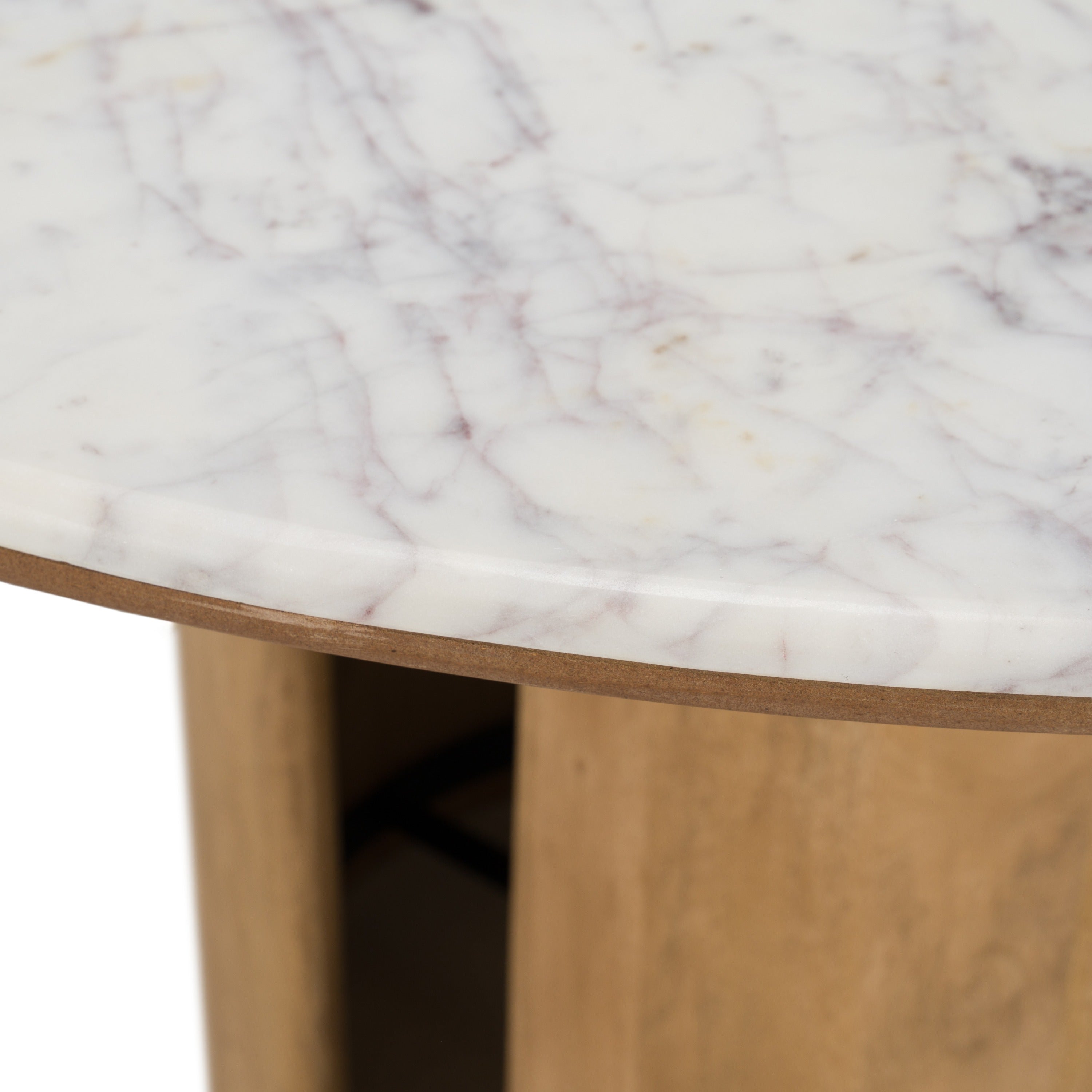 Zorhan Modern Marble and Mango Round Dining Table