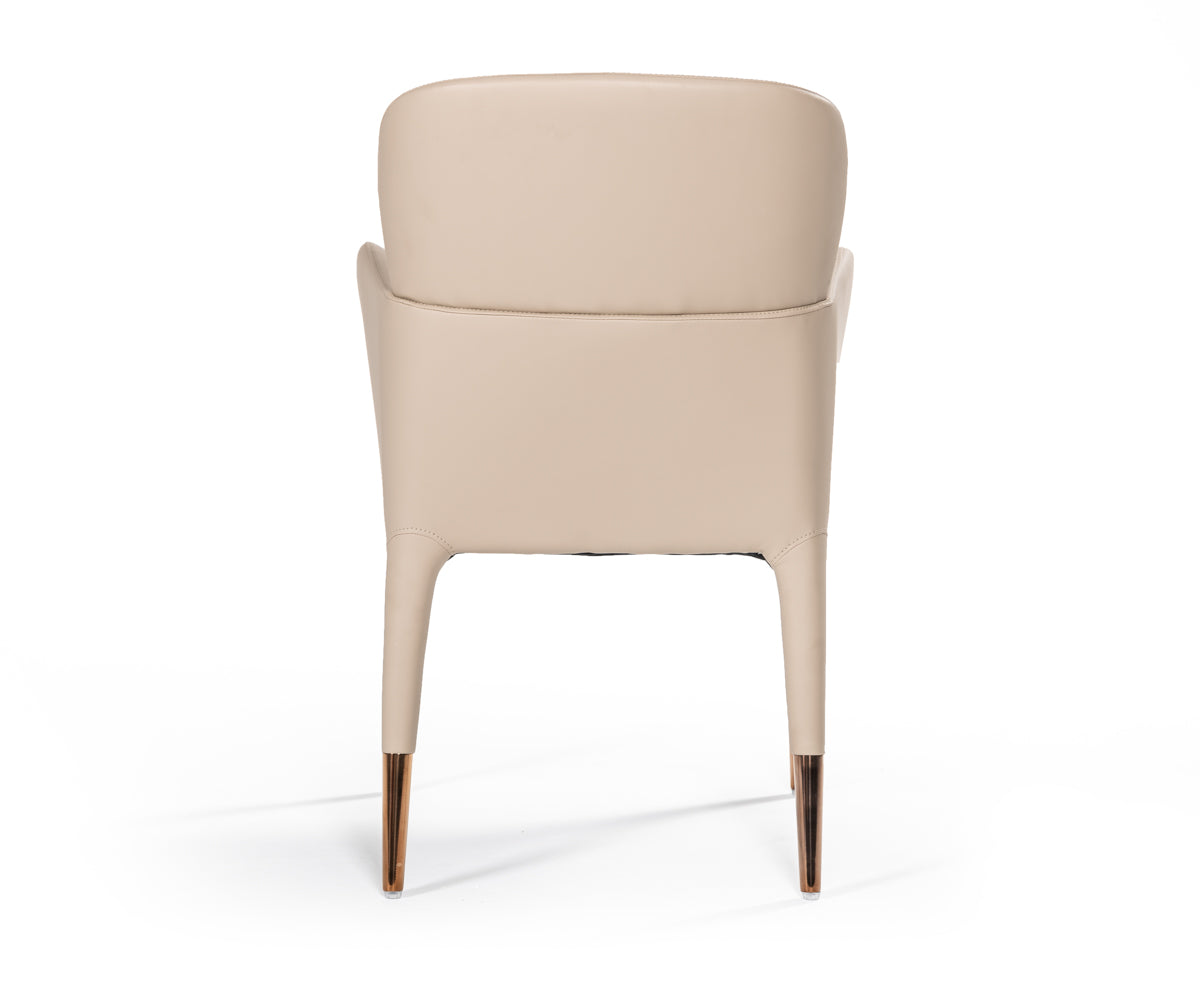 Modrest Ogden Modern Beige & Rosegold Dining Armchair-Dining Chair-VIG-Wall2Wall Furnishings