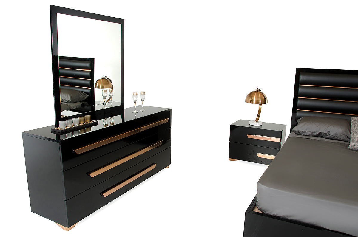 Nova Domus Romeo Italian Modern Black & Rosegold Mirror-Mirror-VIG-Wall2Wall Furnishings