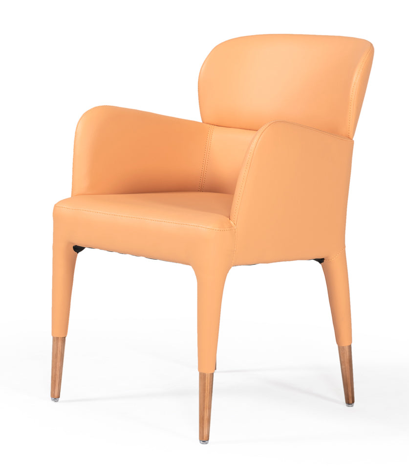 Modrest Ogden - Modern Peach & Rosegold Dining Armchair-Dining Chair-VIG-Wall2Wall Furnishings
