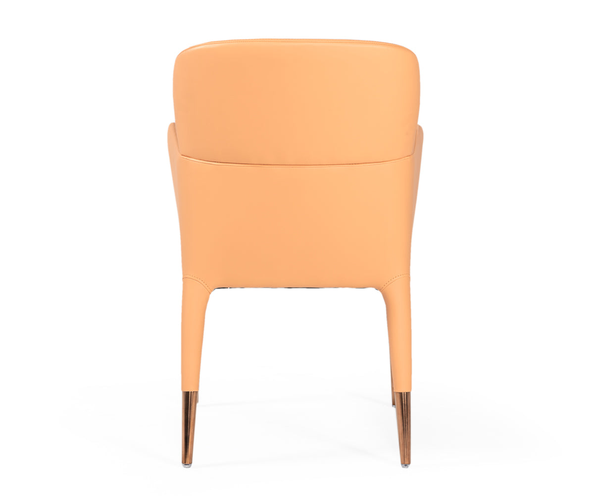 Modrest Ogden - Modern Peach & Rosegold Dining Armchair-Dining Chair-VIG-Wall2Wall Furnishings