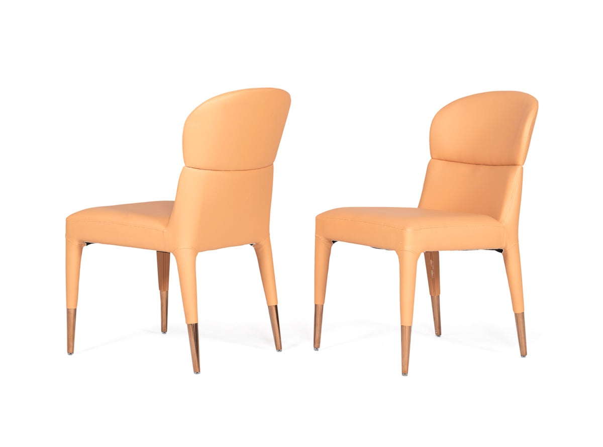 Modrest Ogden - Modern Peach & Rosegold Dining Chair (Set of 2)-Dining Chair-VIG-Wall2Wall Furnishings