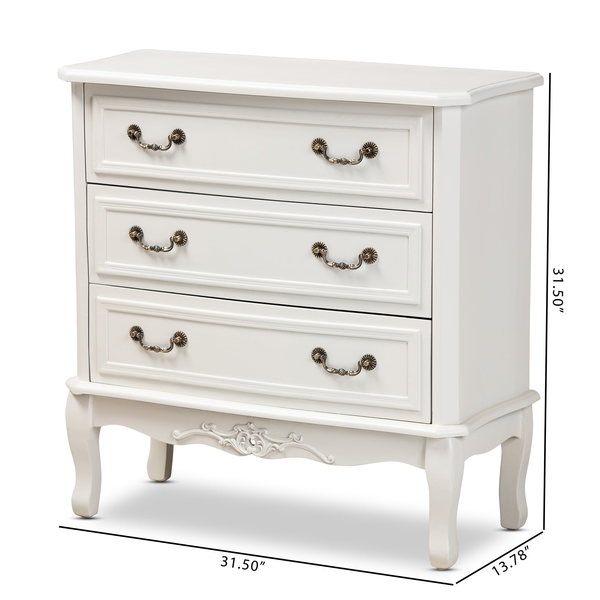 Gabrielle French Provincial Dresser White-Finished-Dresser-Baxton Studio - WI-Wall2Wall Furnishings