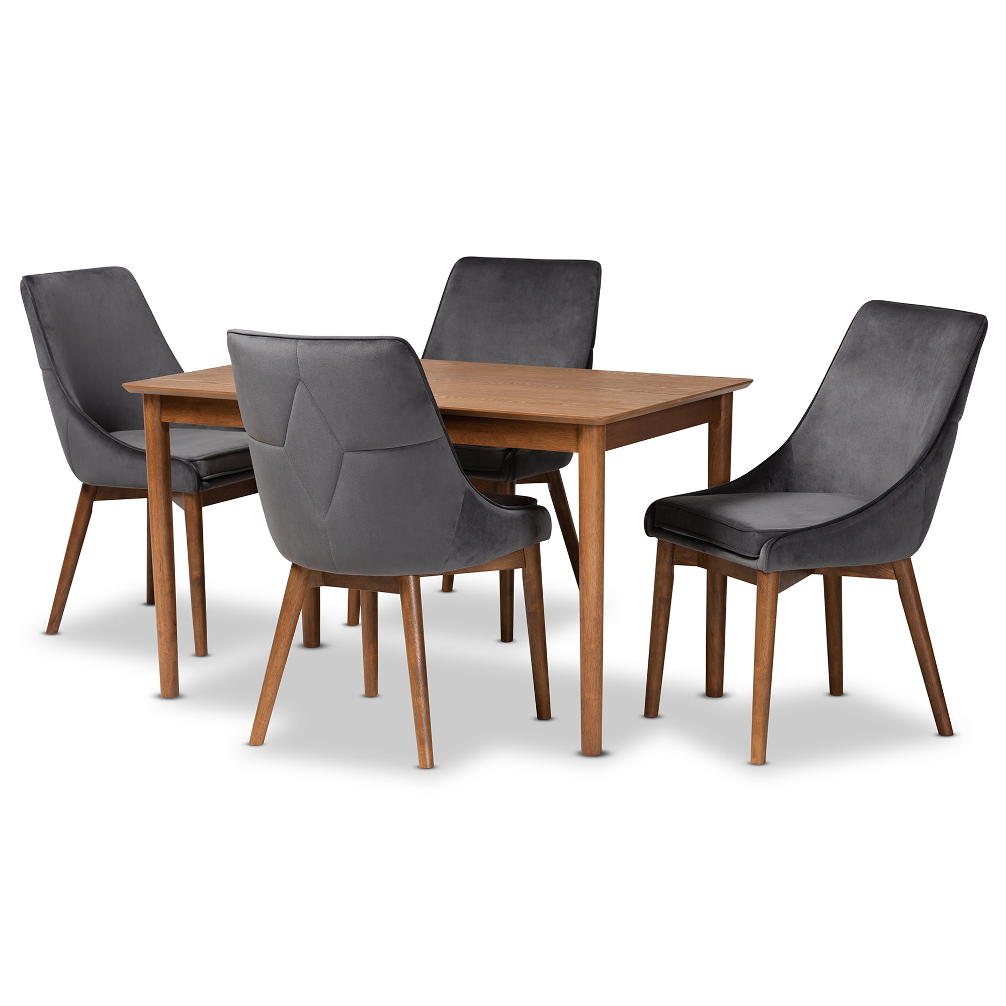Gilmore Modern Table & Dining Chairs 5-Piece-Dining Set-Baxton Studio - WI-Wall2Wall Furnishings