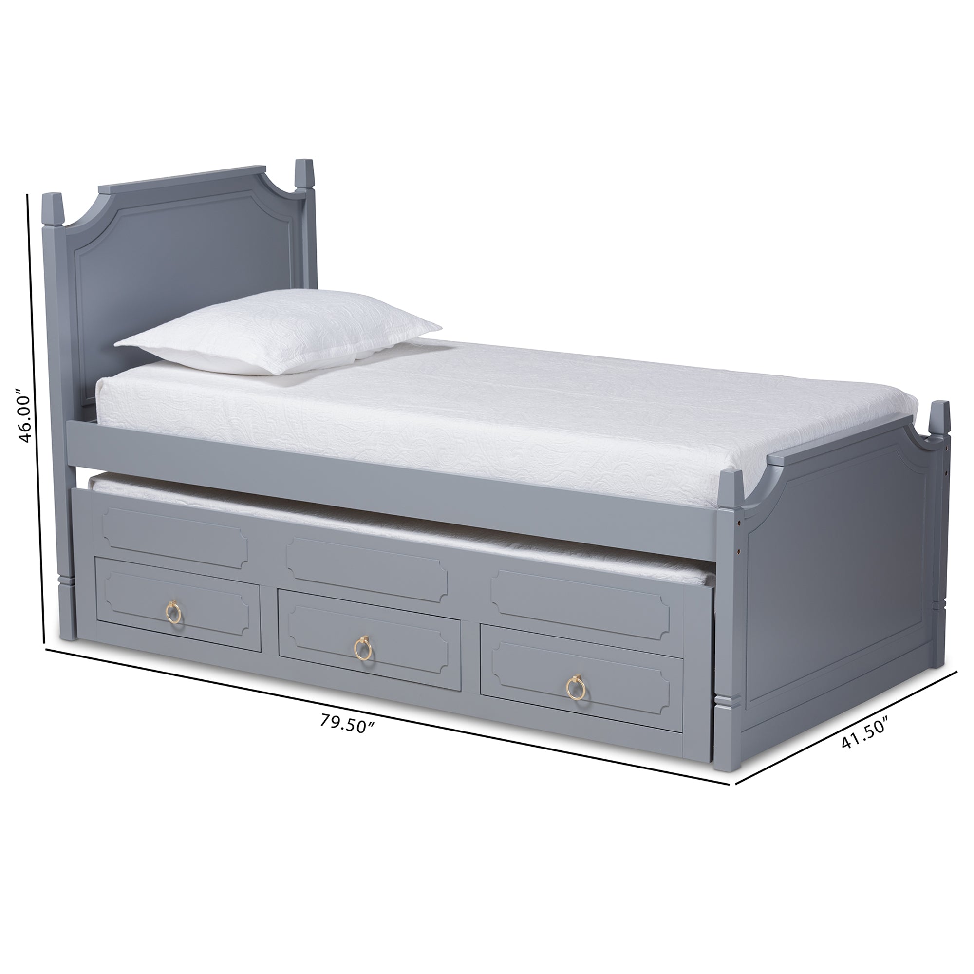 Mariana Traditional Daybed 3-Drawer with Pull-Out Trundle Bed-Daybed-Baxton Studio - WI-Wall2Wall Furnishings