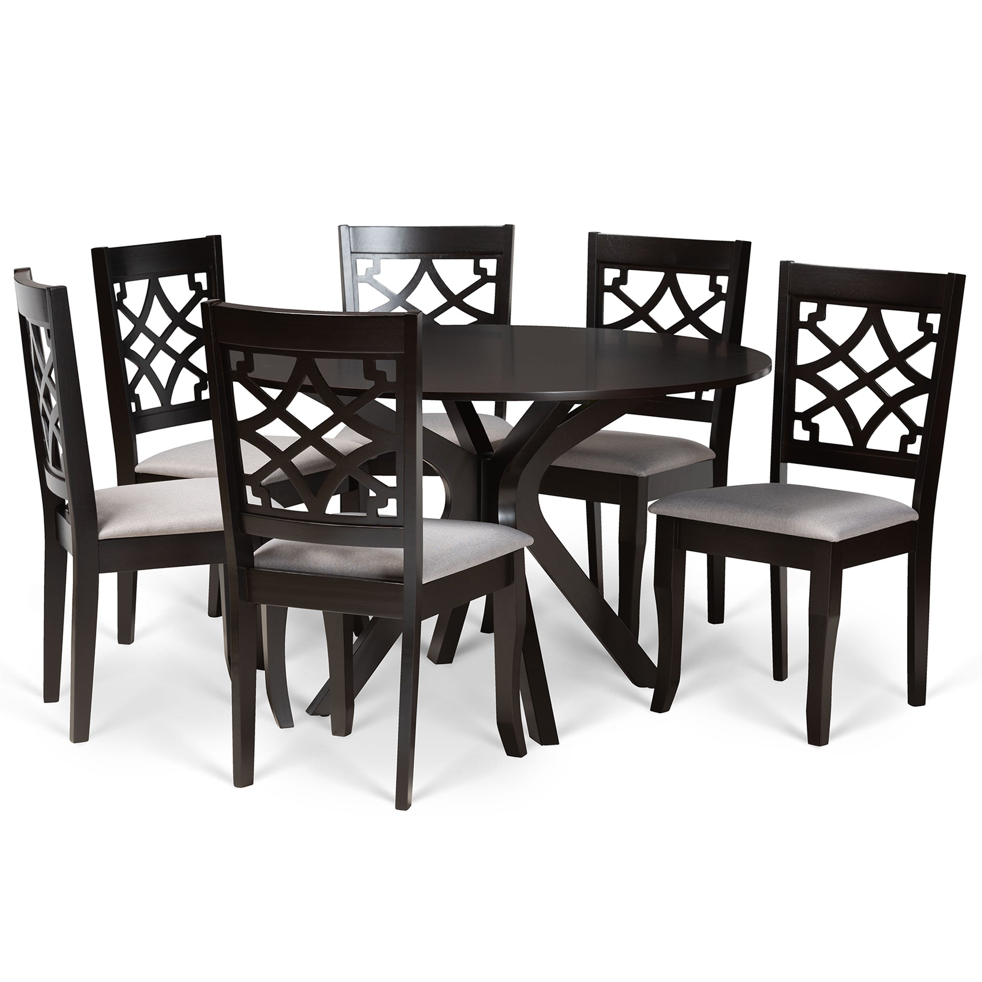 Elena Modern Dining Table & Six (6) Dining Chairs 7-Piece-Dining Set-Baxton Studio - WI-Wall2Wall Furnishings