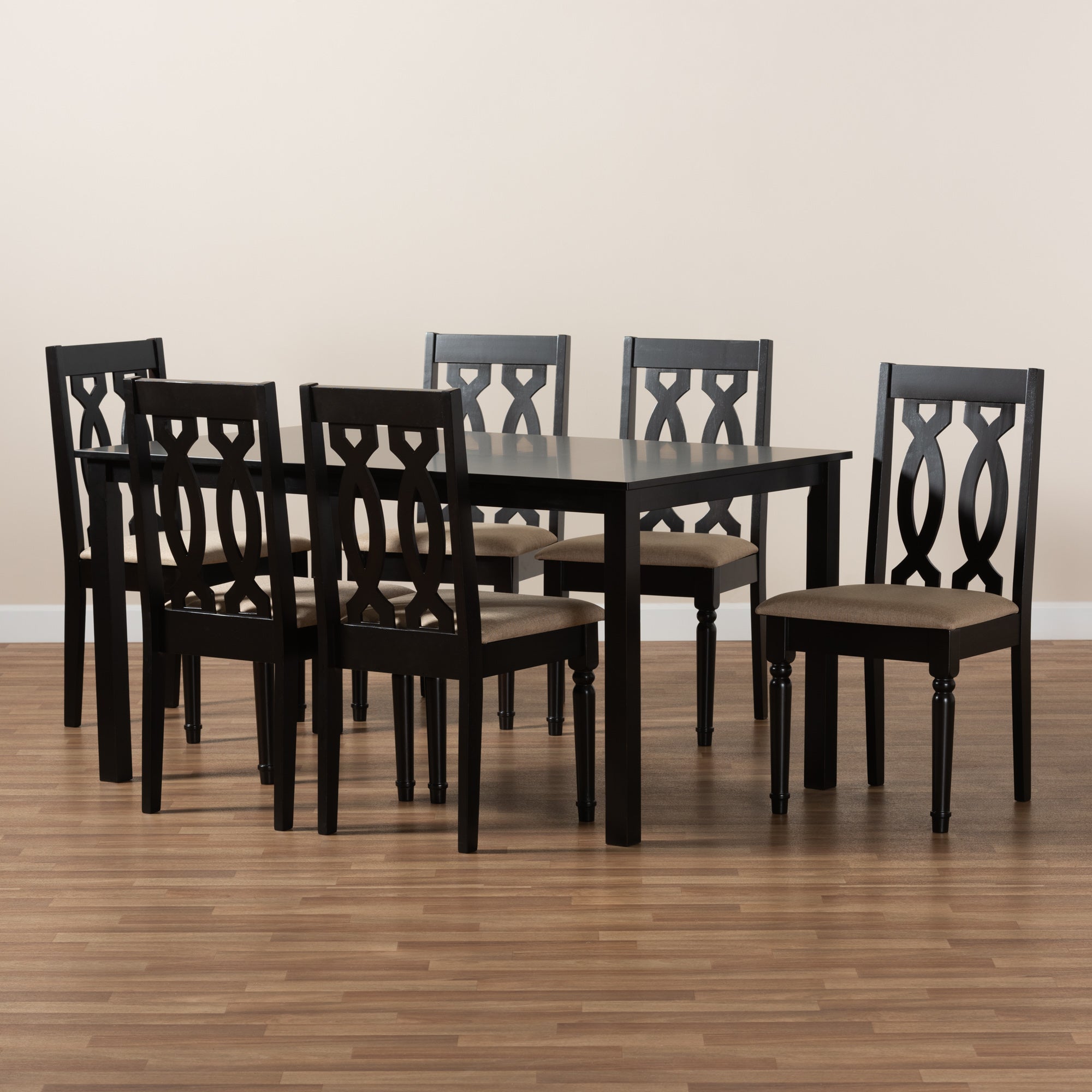 Cherese Modern Dining Table & Six (6) Dining Chairs 7-Piece-Dining Set-Baxton Studio - WI-Wall2Wall Furnishings