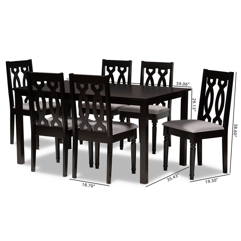 Cherese Modern Dining Table & Six (6) Dining Chairs 7-Piece-Dining Set-Baxton Studio - WI-Wall2Wall Furnishings