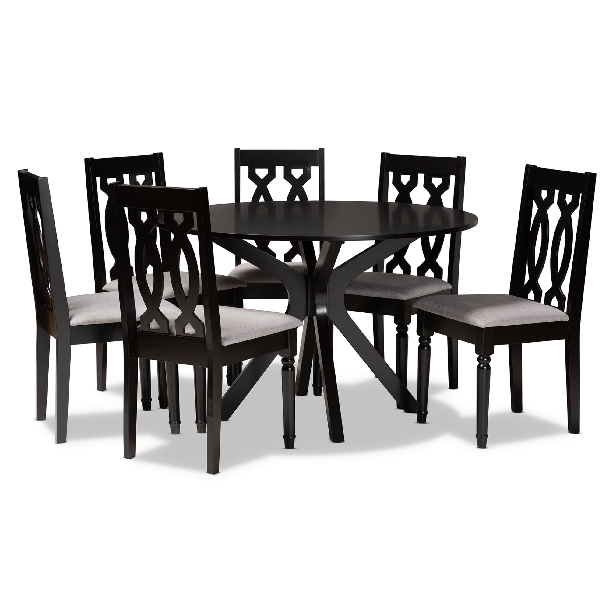 Callie Modern Dining Table & Six (6) Dining Chairs 7-Piece-Dining Set-Baxton Studio - WI-Wall2Wall Furnishings