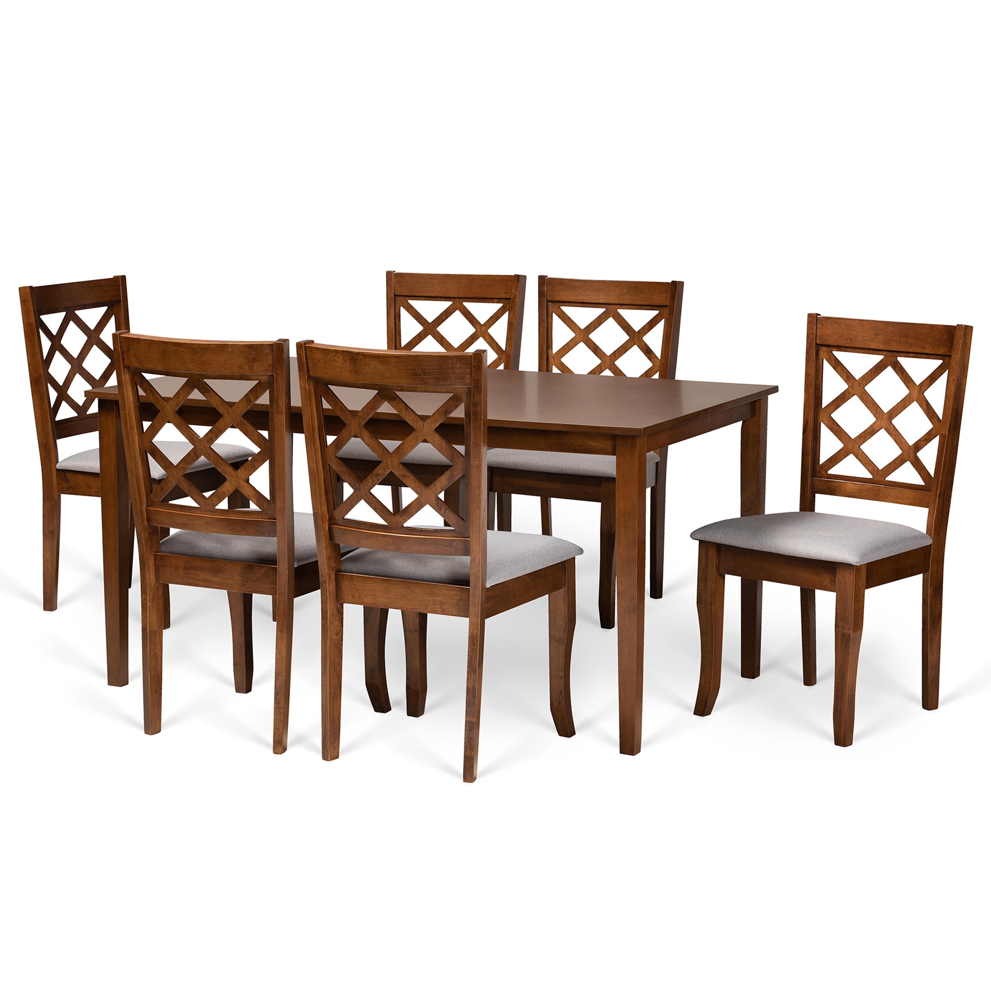 Verner Modern Dining Table & Six (6) Dining Chairs 7-Piece-Dining Set-Baxton Studio - WI-Wall2Wall Furnishings