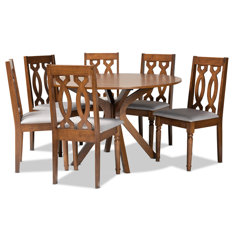 Callie Modern Table & Six (6) Dining Chairs 7-Piece-Dining Set-Baxton Studio - WI-Wall2Wall Furnishings