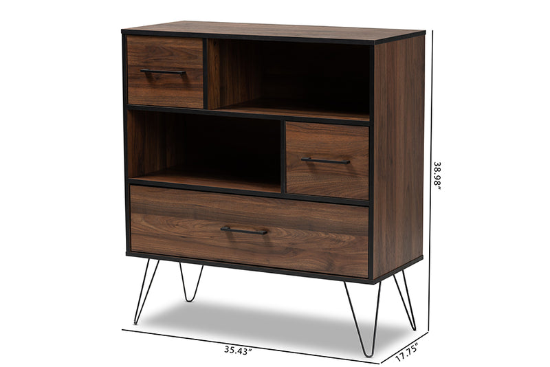 Charis Modern Bookcase Two-Tone 1-Drawer-Bookcase-Baxton Studio - WI-Wall2Wall Furnishings