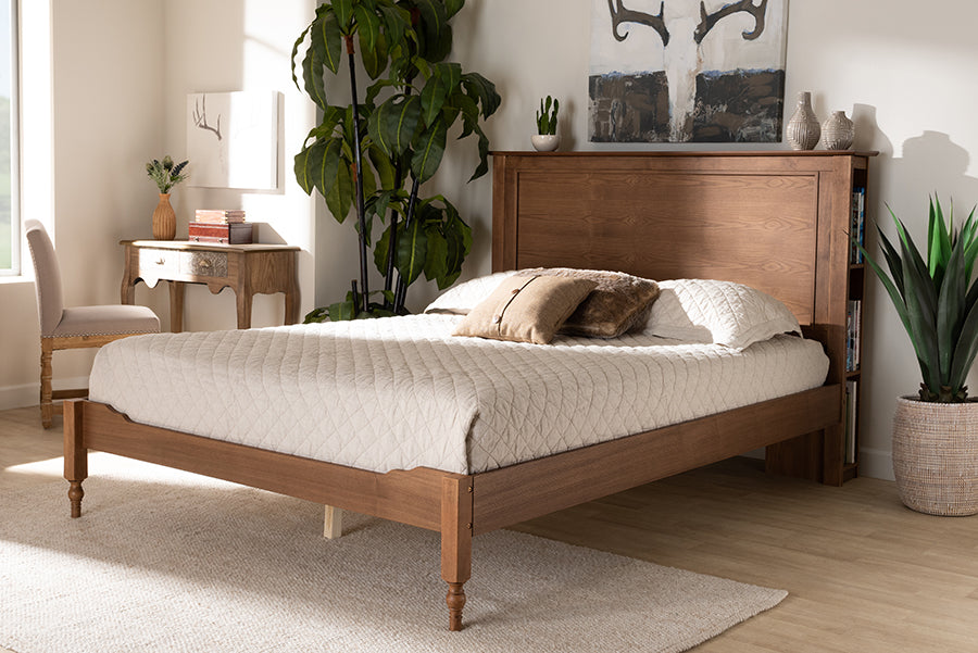 Danielle Traditional Bed Built-In with Built-In Shelves-Bed-Baxton Studio - WI-Wall2Wall Furnishings