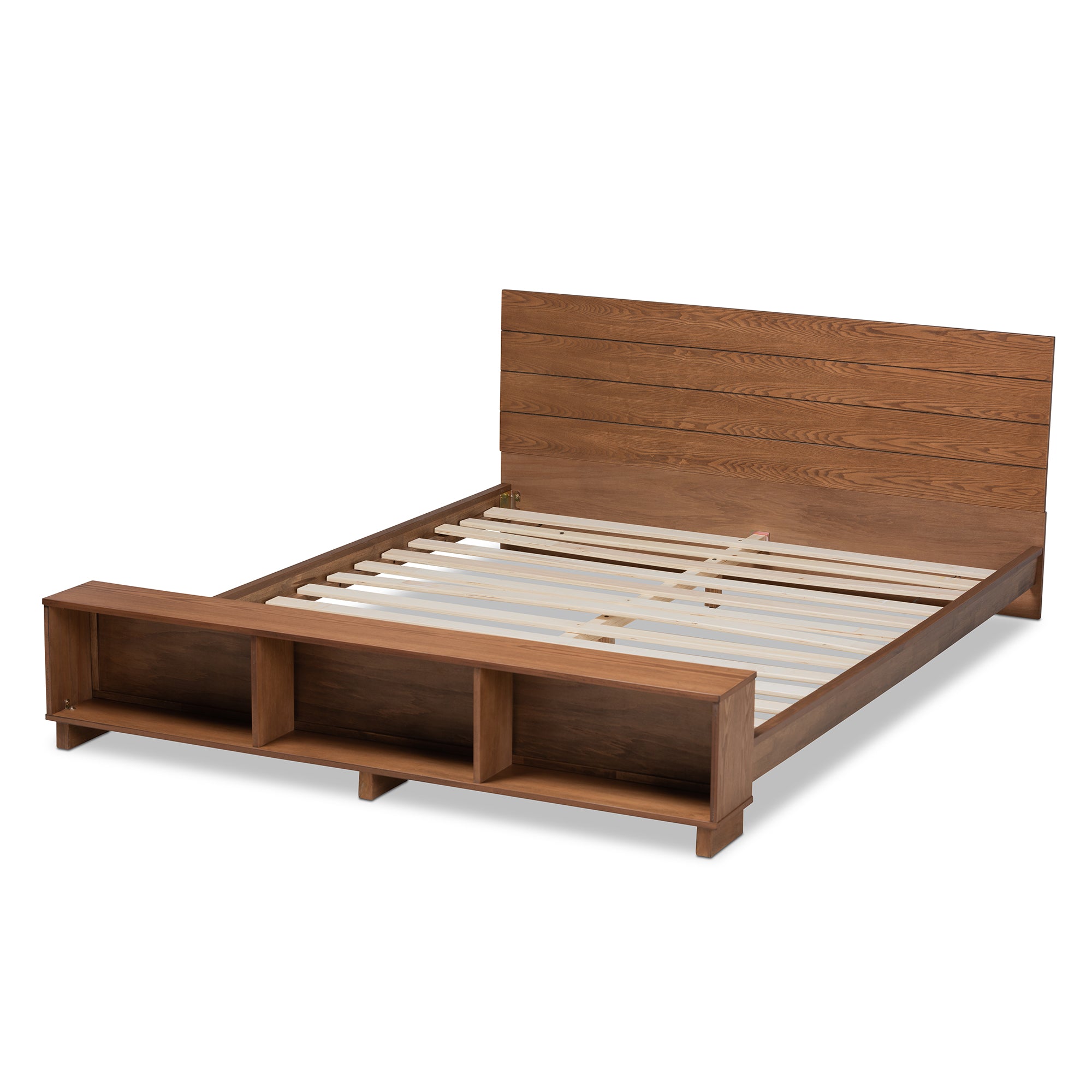 Regina Rustic Bed Built-In with Built-In Shelves-Bed-Baxton Studio - WI-Wall2Wall Furnishings