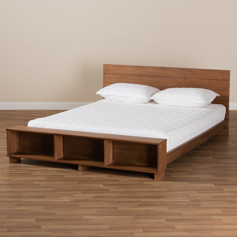 Regina Rustic Bed Built-In with Built-In Shelves-Bed-Baxton Studio - WI-Wall2Wall Furnishings
