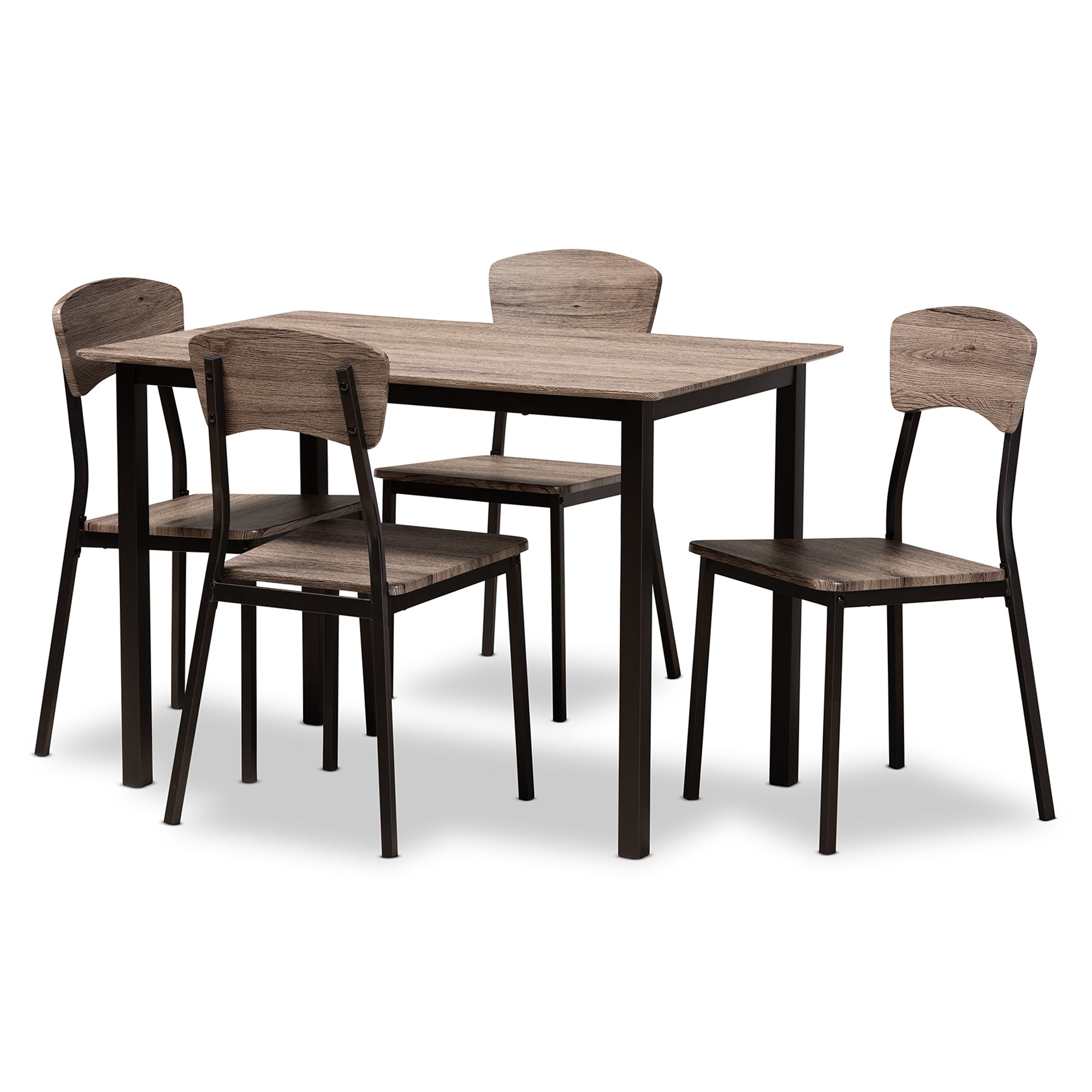 Marcus Modern Table & Dining Chairs 5-Piece-Dining Set-Baxton Studio - WI-Wall2Wall Furnishings