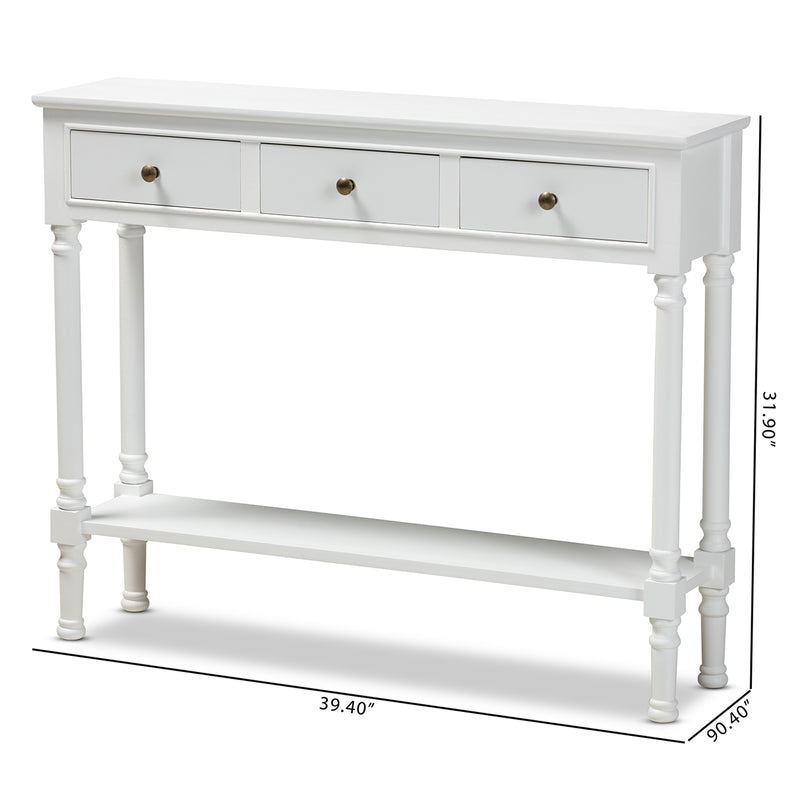 Calvin Traditional Console Table 3-Drawer-Console Table-Baxton Studio - WI-Wall2Wall Furnishings